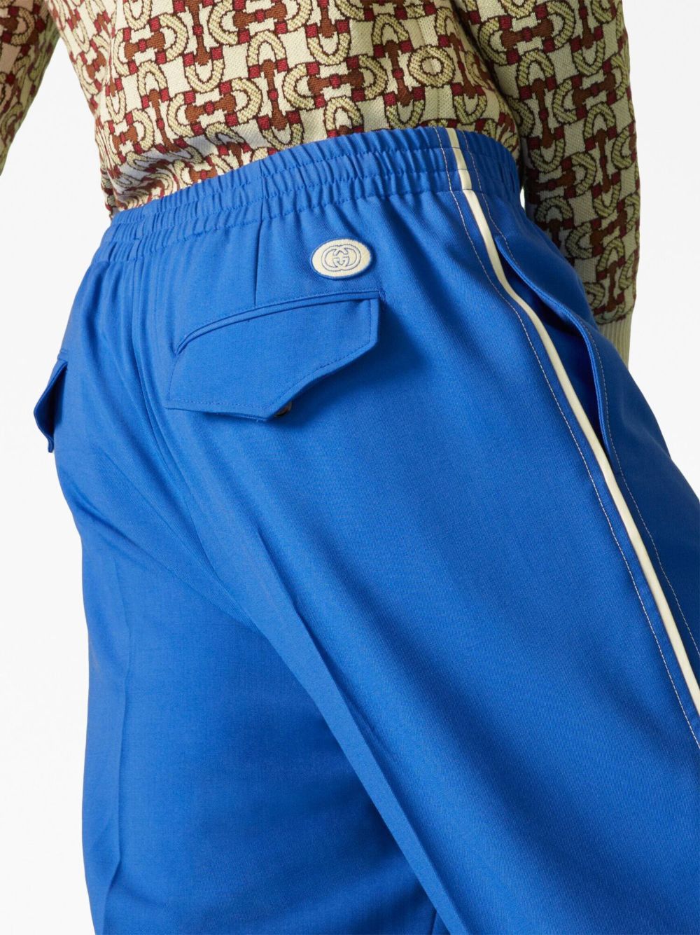 Gucci GUCCI blue interlocking G wool mohair relaxed track pants 32 Size US 32 / EU 48 - 2 Thumbnail