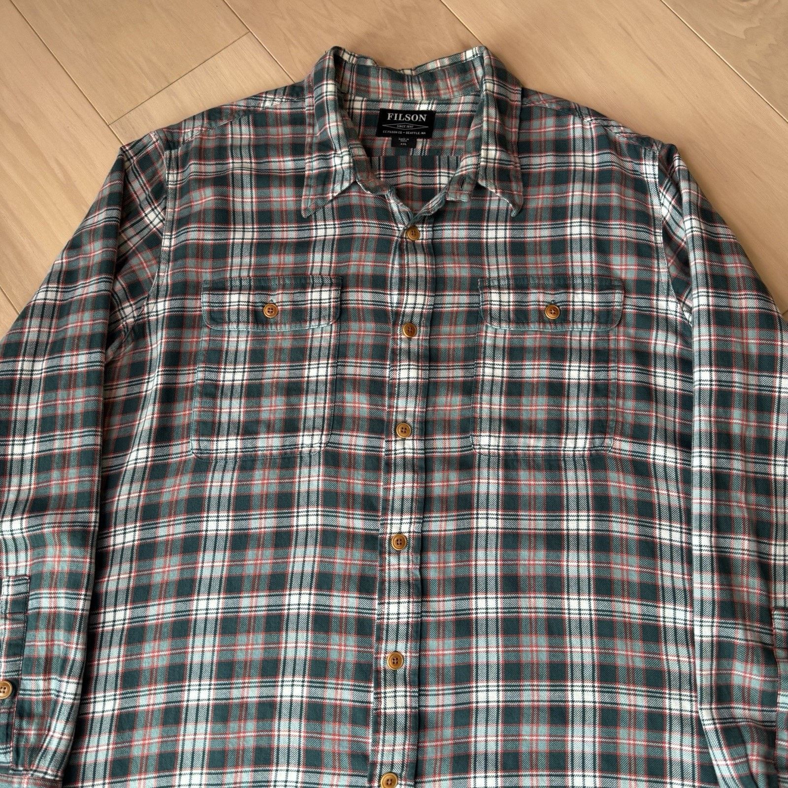Filson Filson Scout Shirt 2XL Green Multicolor Cotton Flannel Size US XXL / EU 58 / 5 - 4 Thumbnail