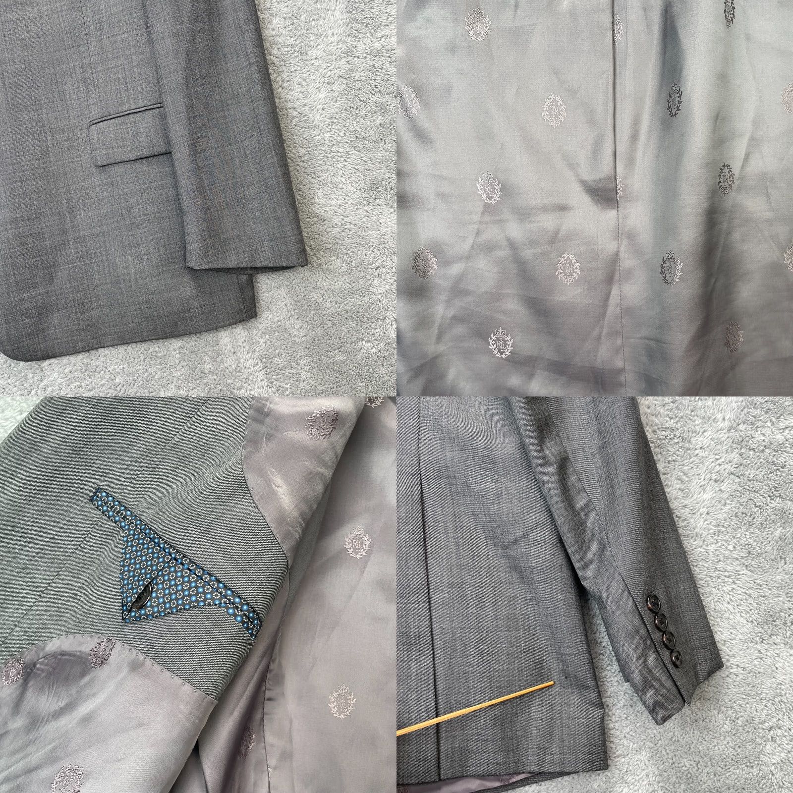 Ralph Lauren Lauren Ralph Lauren Jacket Blazer Mens 50L Gray Wool Stretch Lined Notch Lapel Four-Button 2-Button Front Regular Single-Breasted City Classic Tuxedo Size 50R - 8 Thumbnail
