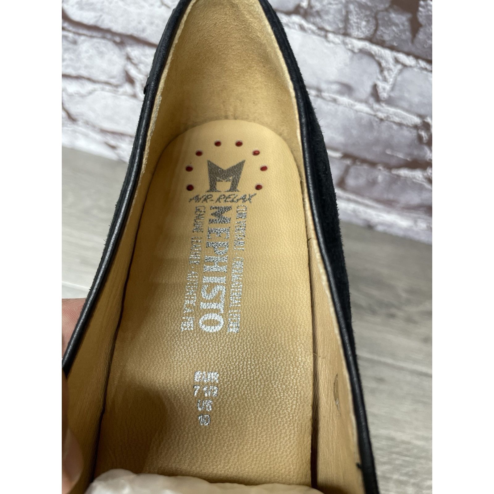 Mephisto Mephisto Air-Relax Black Suede Leather Rhinestone Heel Loafe Size US 10 / IT 40 - 15 Thumbnail