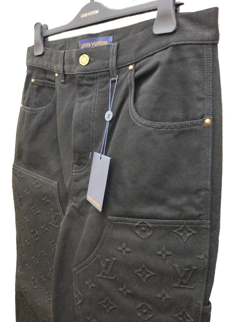 Louis Vuitton Monogram Detail Carpenter Denim Pants Size US 33 - 1 Thumbnail