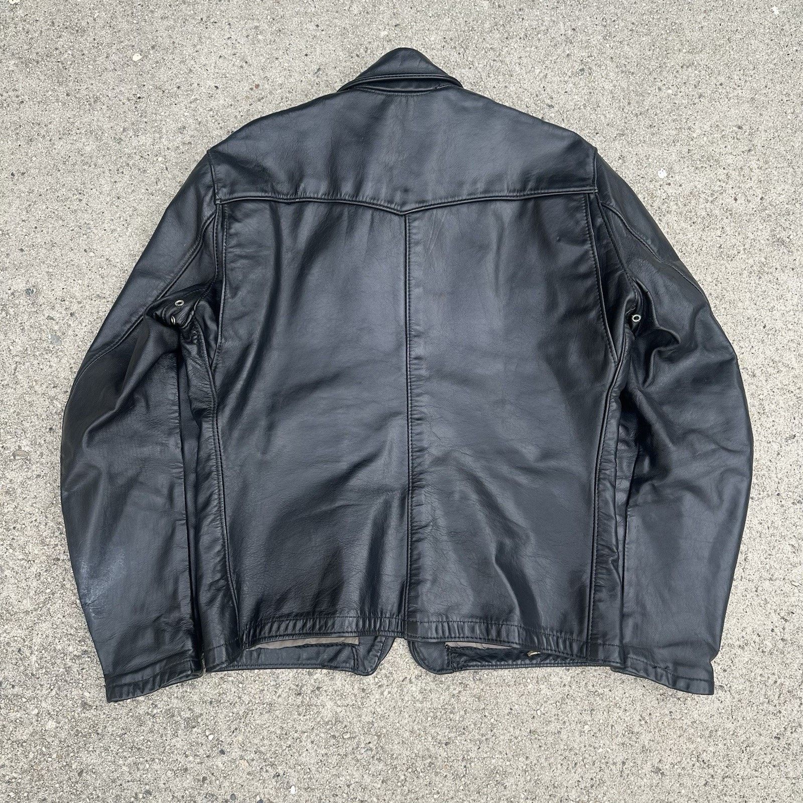 Leather × Vintage Vintage 60s 70s Bates Zip Up Black Leather Jacket Sz 40 Size US M / EU 48-50 / 2 - 3 Thumbnail