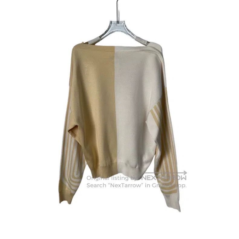 Hermes Hermes Apricot Color Block Sweater, Scoop Neck Size XS / US 0-2 / IT 36-38 - 2 Thumbnail