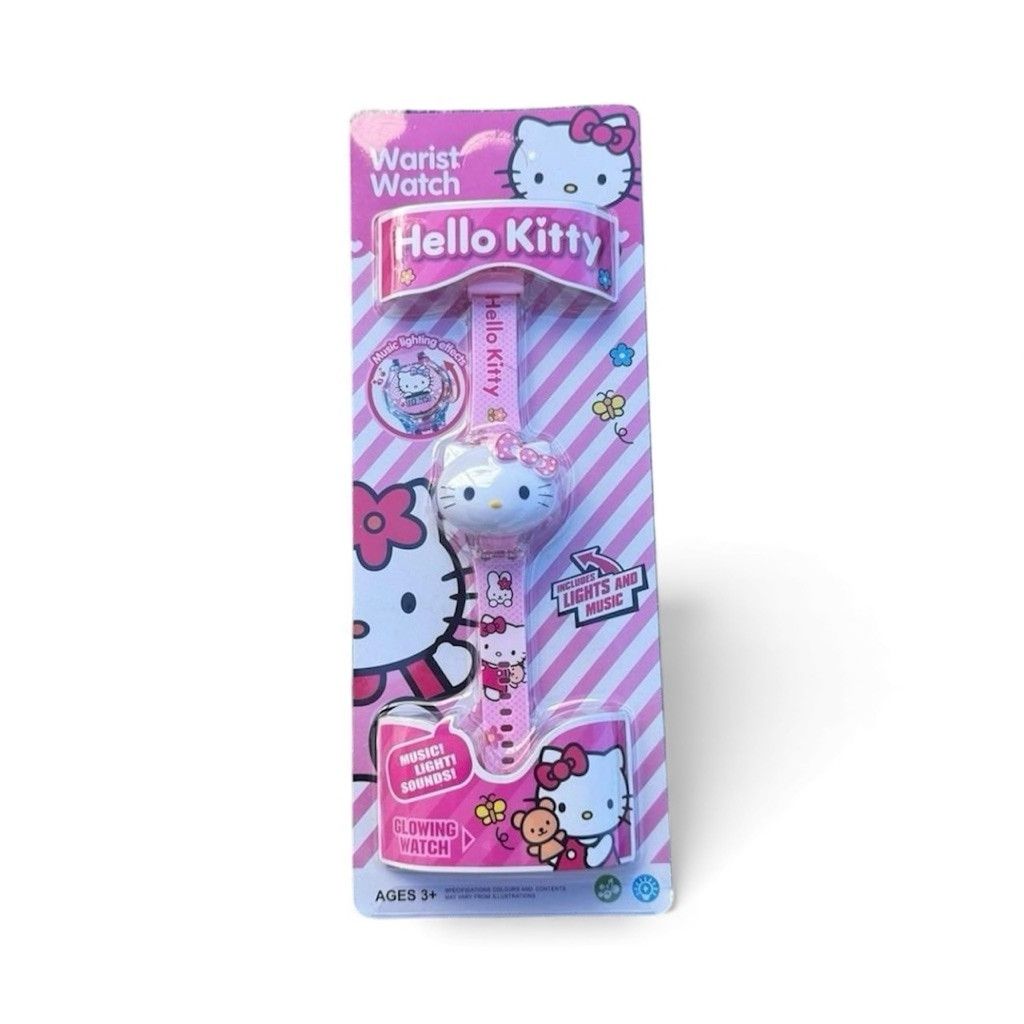 The Unbranded Brand Hello Kitty Pink & White Watch with Lights and Music Size ONE SIZE - 1 Thumbnail
