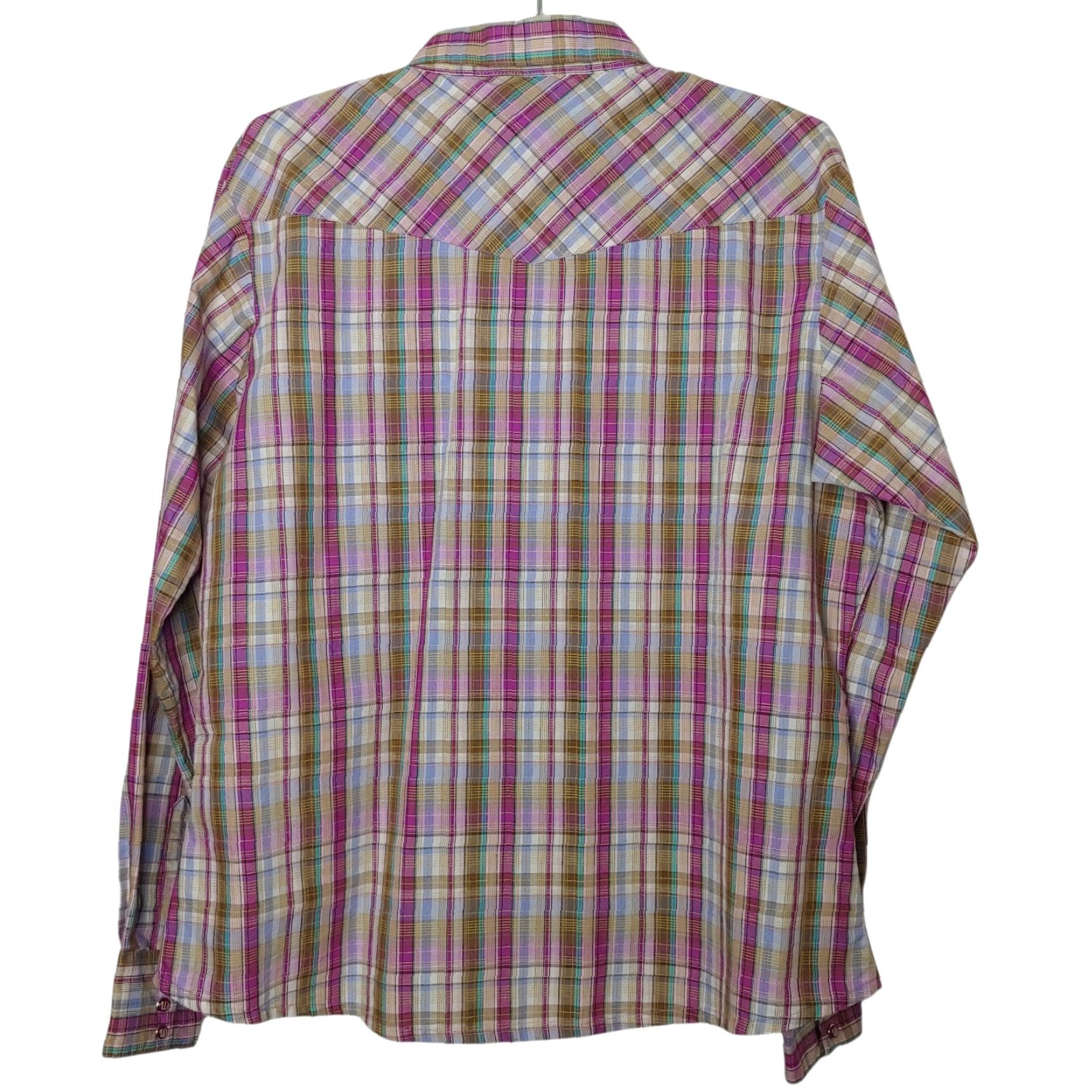 Wrangler Wrangler Shirt Western Pearl Snap Blouse Plaid Purple Long Sleeve Womens L Casual" Size L / US 10 / IT 46 - 2 Thumbnail