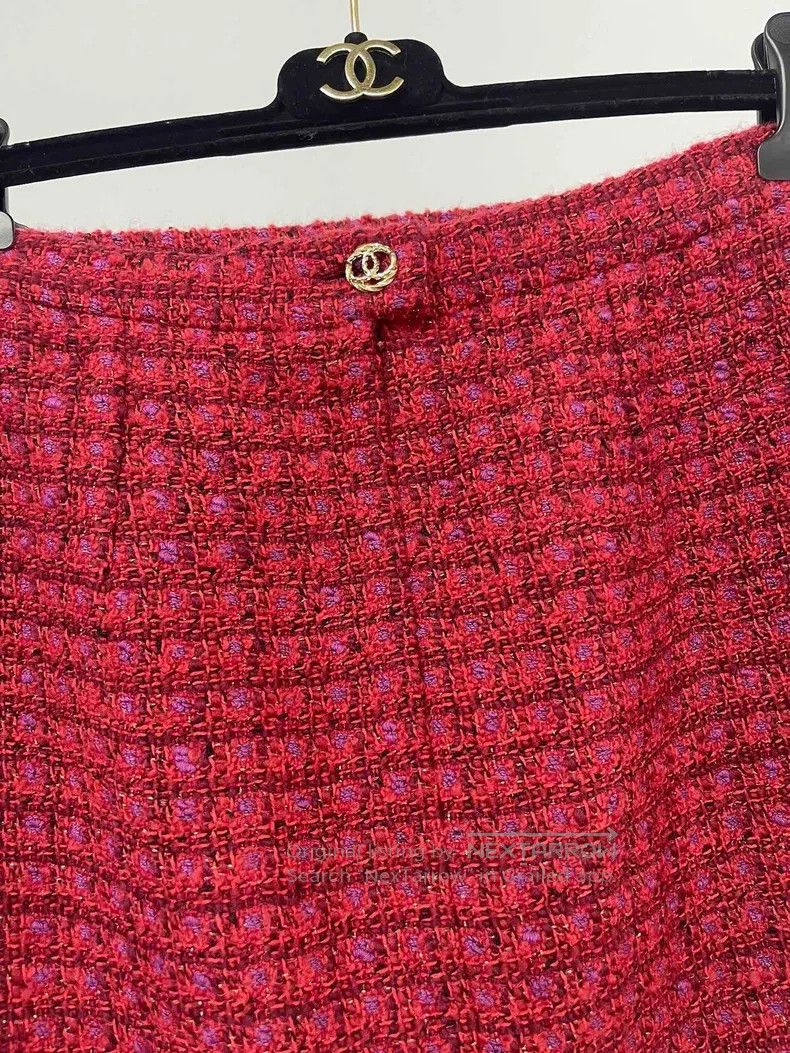 Chanel Chanel 23B red tweed skirt Size 24" / US 00 / IT 34 - 3 Thumbnail