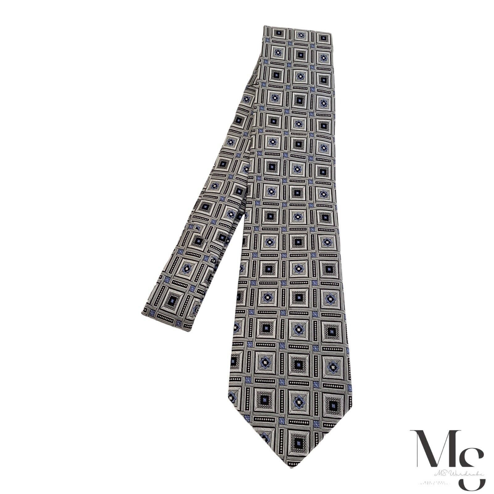 Other JZ RICHARDS Gray Medallion Luxury Silk Tie Hand Made In USA Size ONE SIZE - 5 Thumbnail