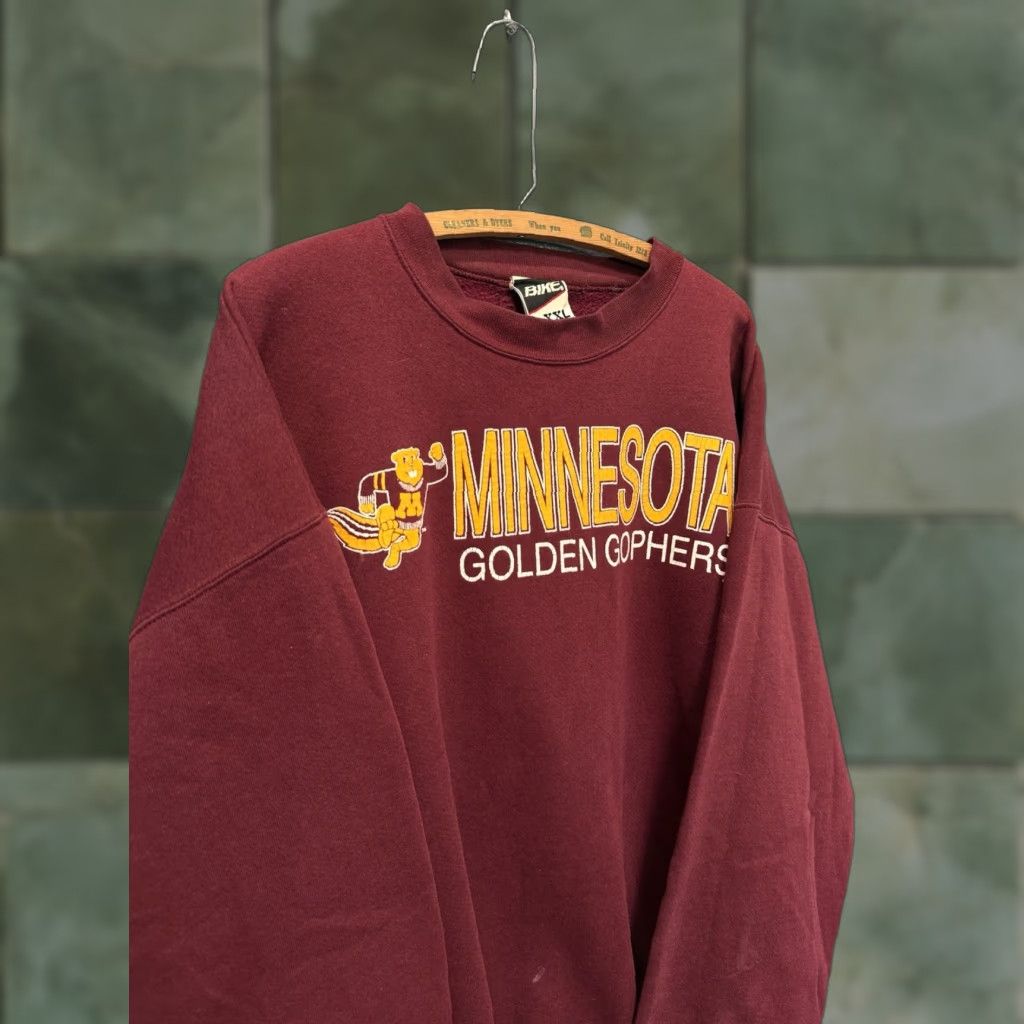 Vintage VINTAGE Bike Sweatshirt University 2XL Red Mens 80s College Gophers Pullover Size US XXL / EU 58 / 5 - 1 Thumbnail