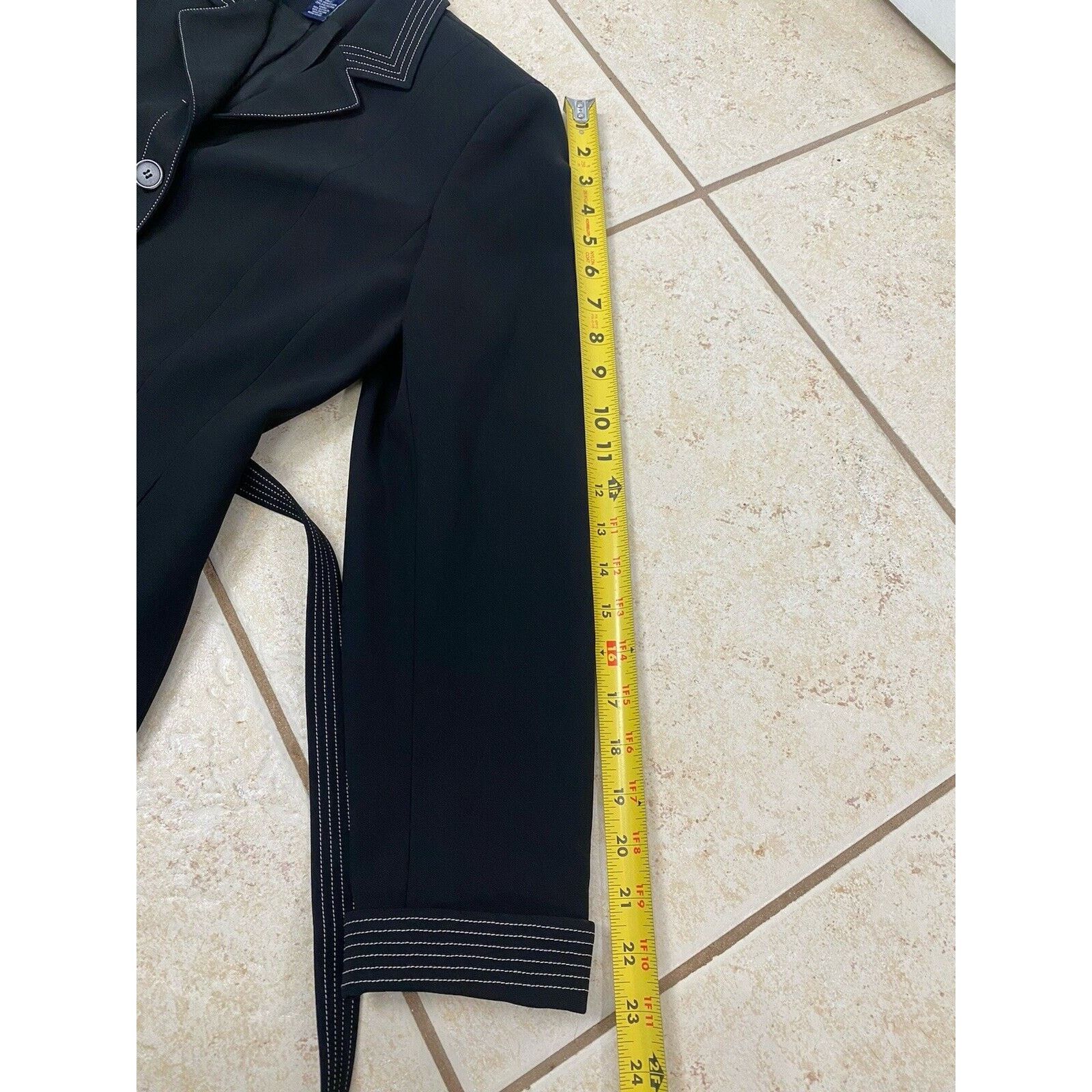 Ann Taylor Ann Taylor Coat Dress 4P Black Collared Button Down Belted Size S / US 4 / IT 40 - 6 Thumbnail