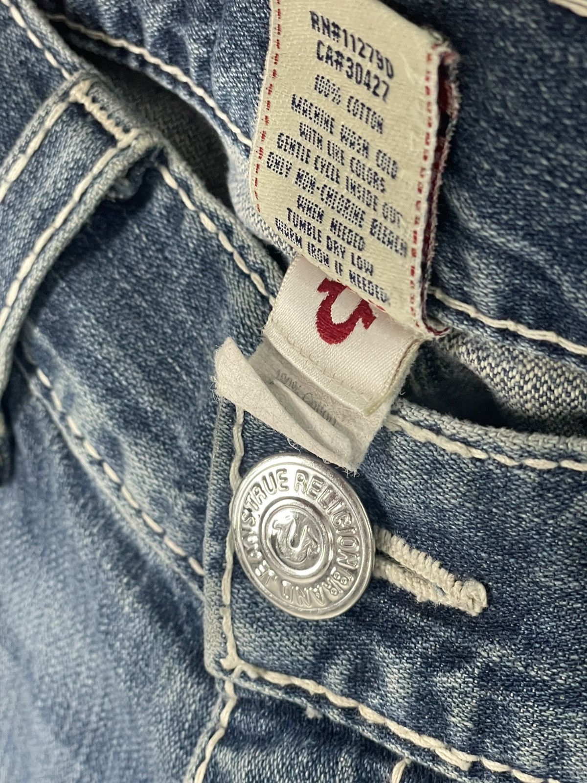 Japanese Brand × True Religion 💥Y2K Vintage True Religion White Stitch Rare Straight Jeans Size US 36 / EU 52 - 15 Thumbnail