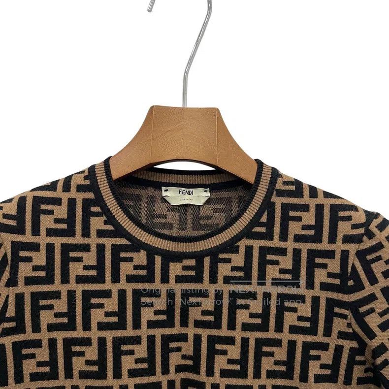 Fendi Fendi Brown full print short sleeve Size XXS / US 00 / IT 34 - 3 Thumbnail