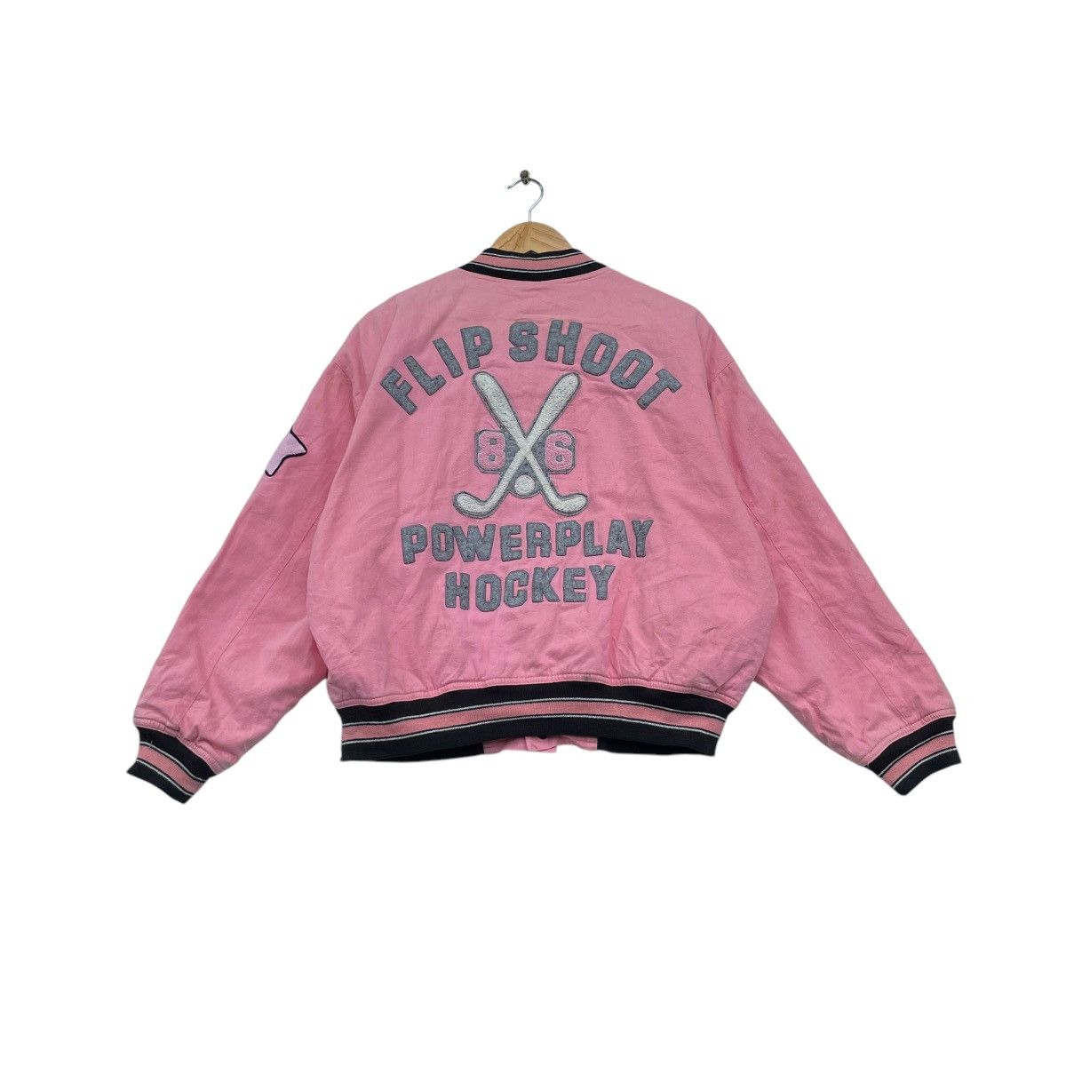 💥Vintage Japanese Brand Dixie Sport Bomber Hockey Jacket