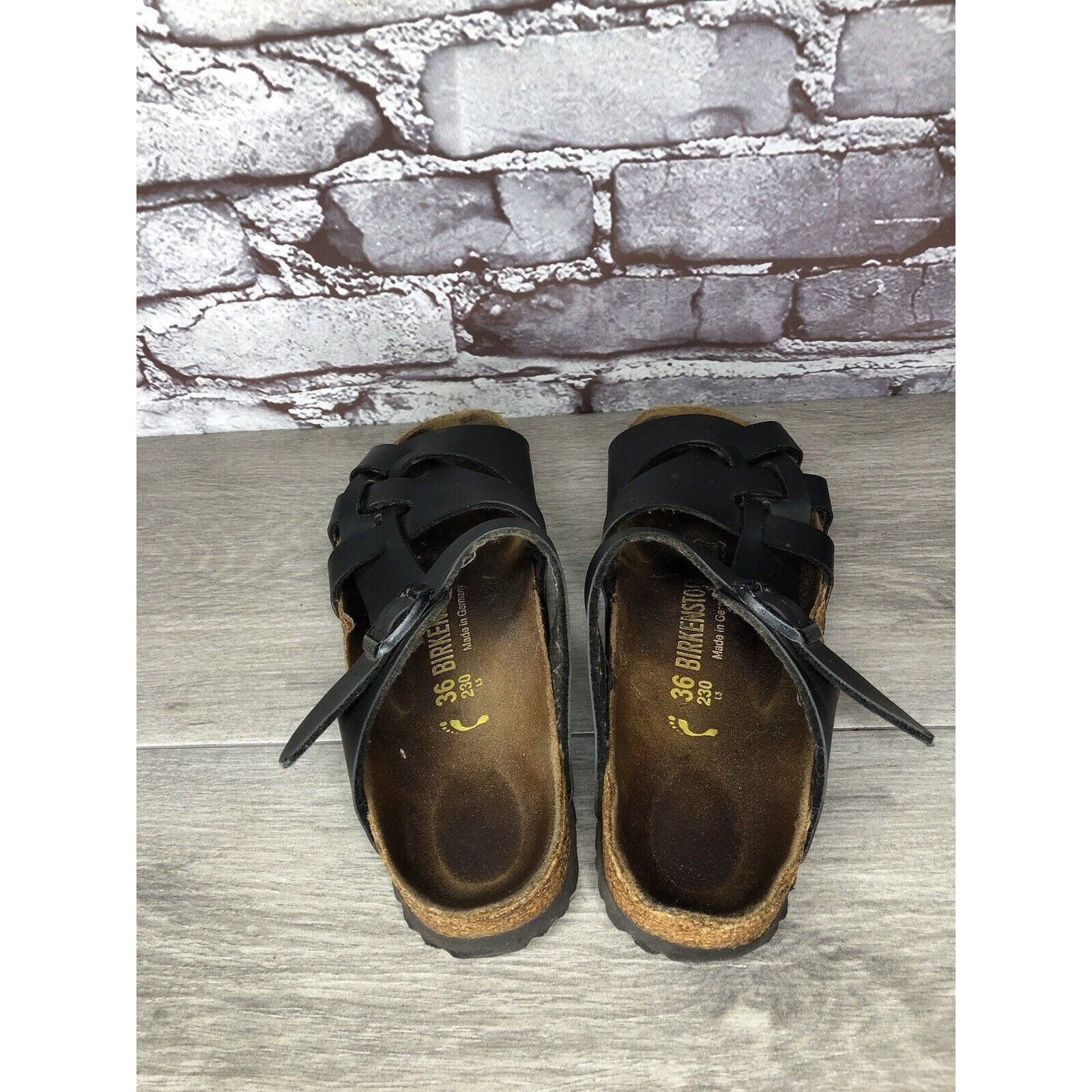 Birkenstock Birkenstock Pisa Black Leather Strappy Slides Cork Sandals W Size US 5.5 / IT 35.5 - 6 Thumbnail