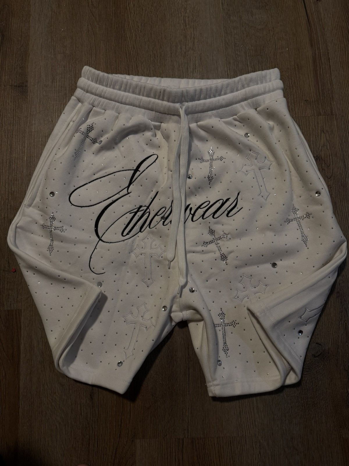 Other White Rhinestone Etherwear Shorts Size US 32 / EU 48 - 1 Thumbnail
