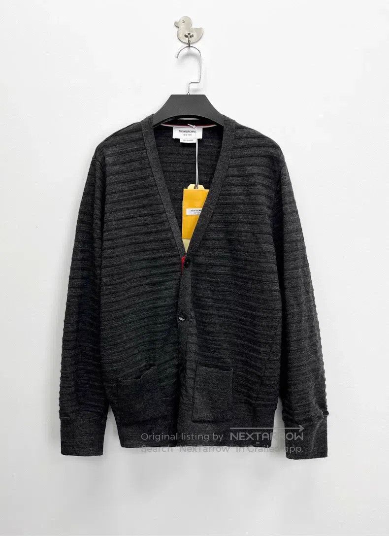 Thom Browne Thom Browne Dark Gray Cardigan Jacket Size US M / EU 48-50 / 2 - 1 Thumbnail