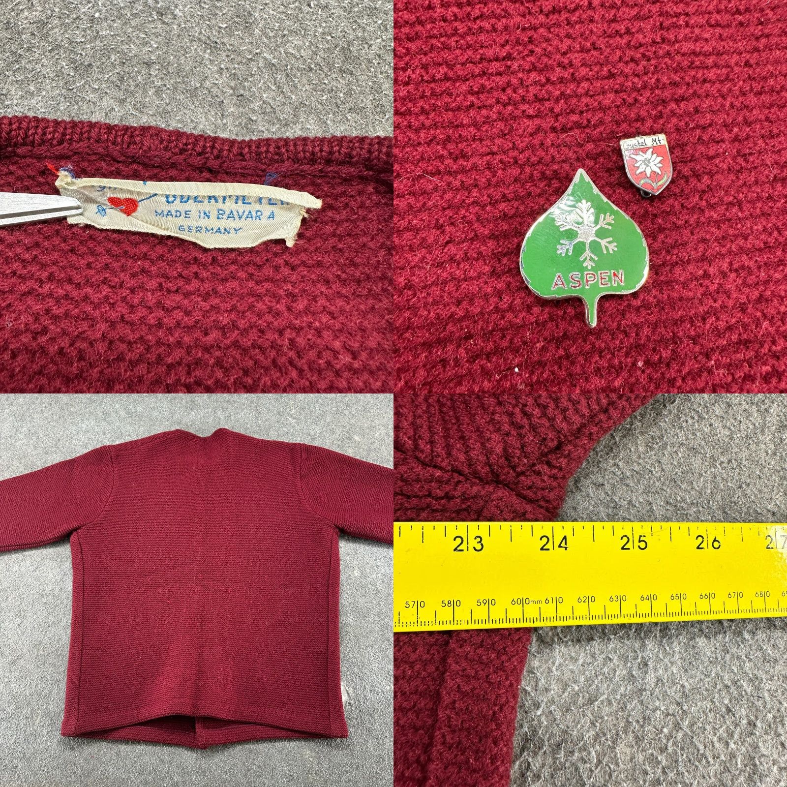 Obermeyer VINTAGE Obermeyer Sweater Cardigan Mens XL Red Solid Cotton 60s Knit Mock Neck Button Up Pocket Embroidered Logo Long Sleeve Winter Retro Size US XL / EU 56 / 4 - 8 Thumbnail