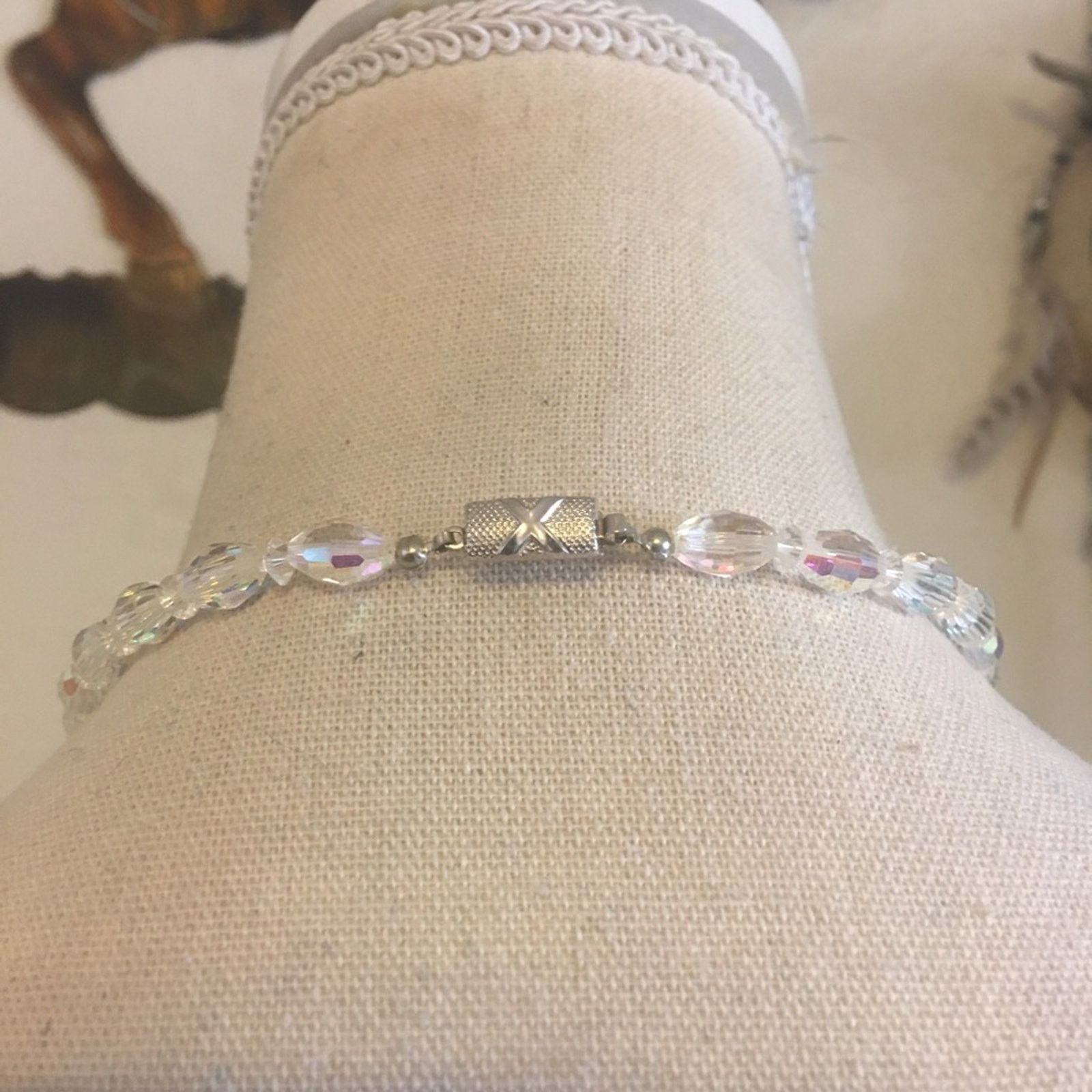 Vintage Vintage aurora borealis crystal choker necklace Size ONE SIZE - 4 Thumbnail