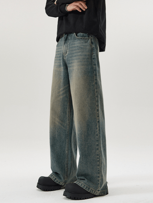 Japanese Brand Street distressed washed loose straight jeans Y2K Size US 32 / EU 48 - 4 Thumbnail