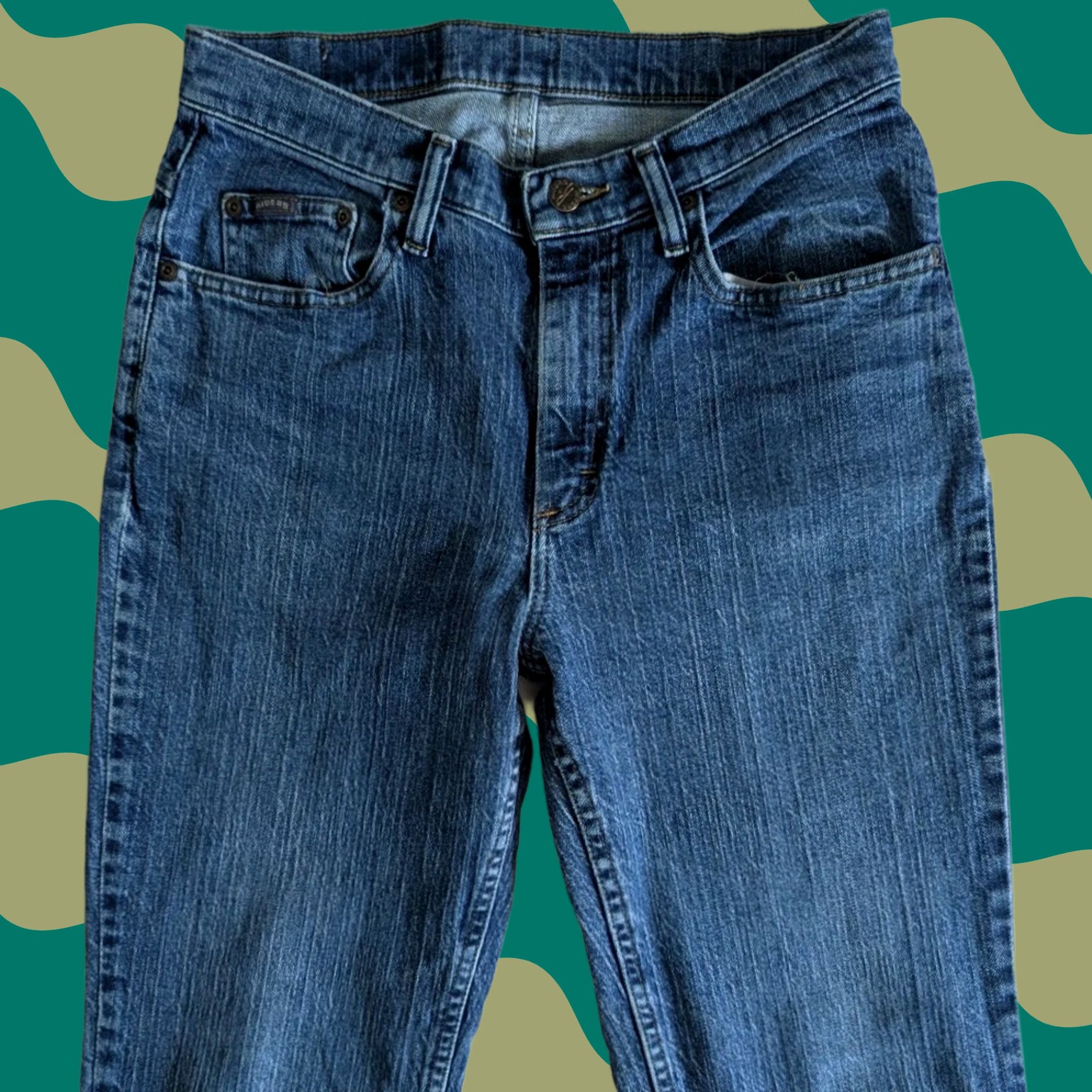Vintage VINTAGE Riders Jeans Women Medium Wash Mid Rise Straight Leg 5-Pocket Denim 90s Theme Blue Cotton Regular Inseam 30in Size 30" / US 8 / IT 44 - 1 Thumbnail