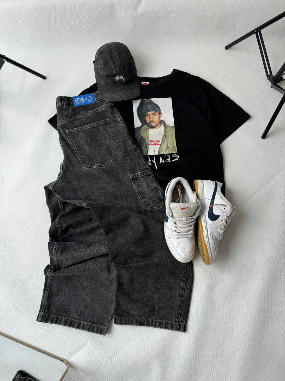 JNCO Rare Polar Big Boy Work Pants Washed Black Baggy Jnco Style Size US 32 / EU 48 - 3 Thumbnail