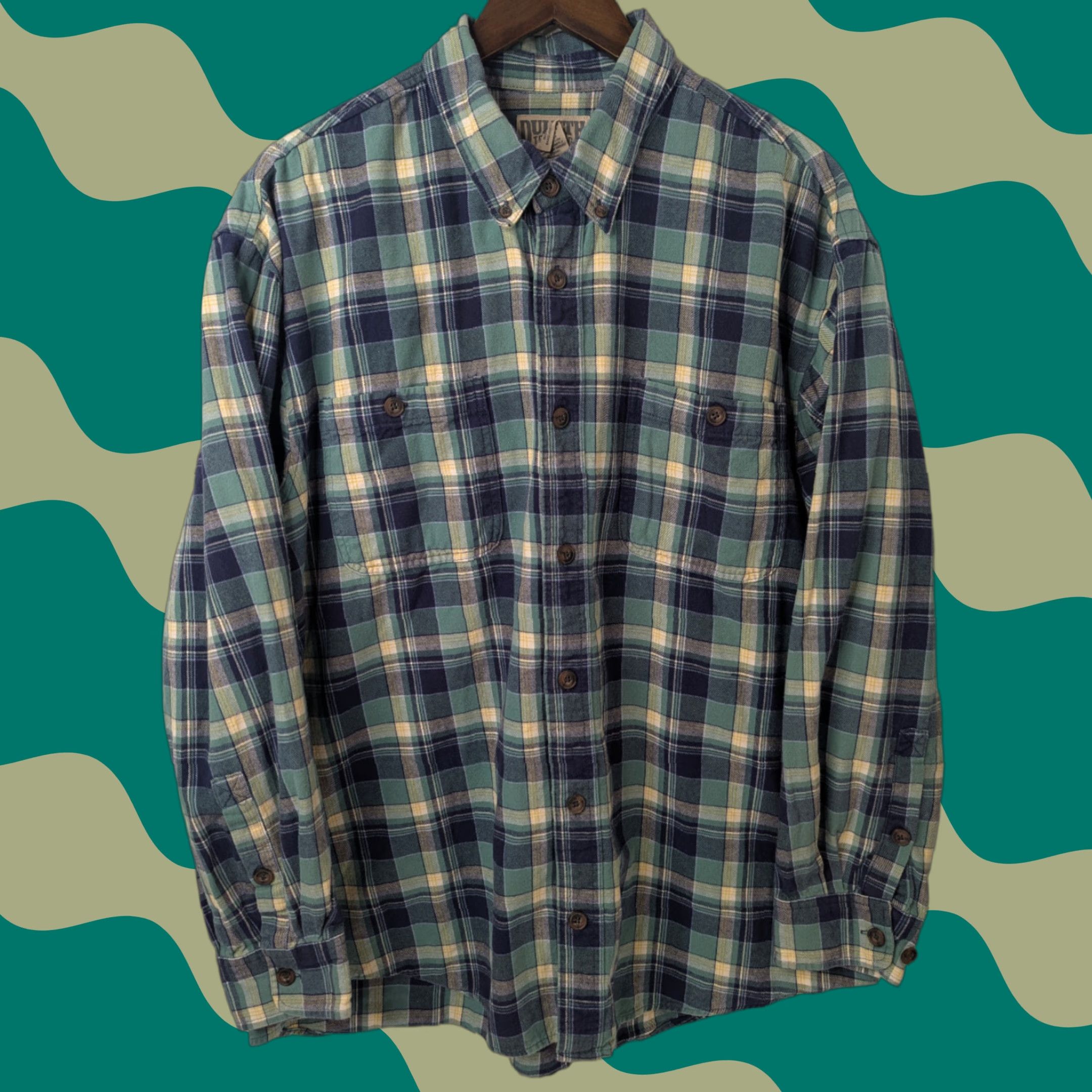 Duluth Trading Company Duluth Trading Men's XL Free Swingin Flannel Shirt Blue Plaid Button-Up Relaxed Fit Size US XL / EU 56 / 4 - 1 Thumbnail
