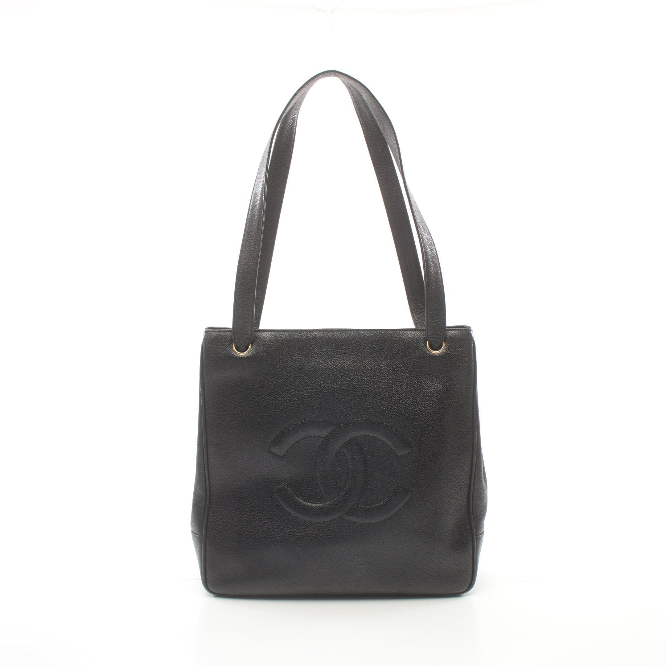 Chanel Chanel Big Coco Mark Shoulder Bag Tote Caviar Skin Black Gold Hardware Size ONE SIZE - 1 Thumbnail