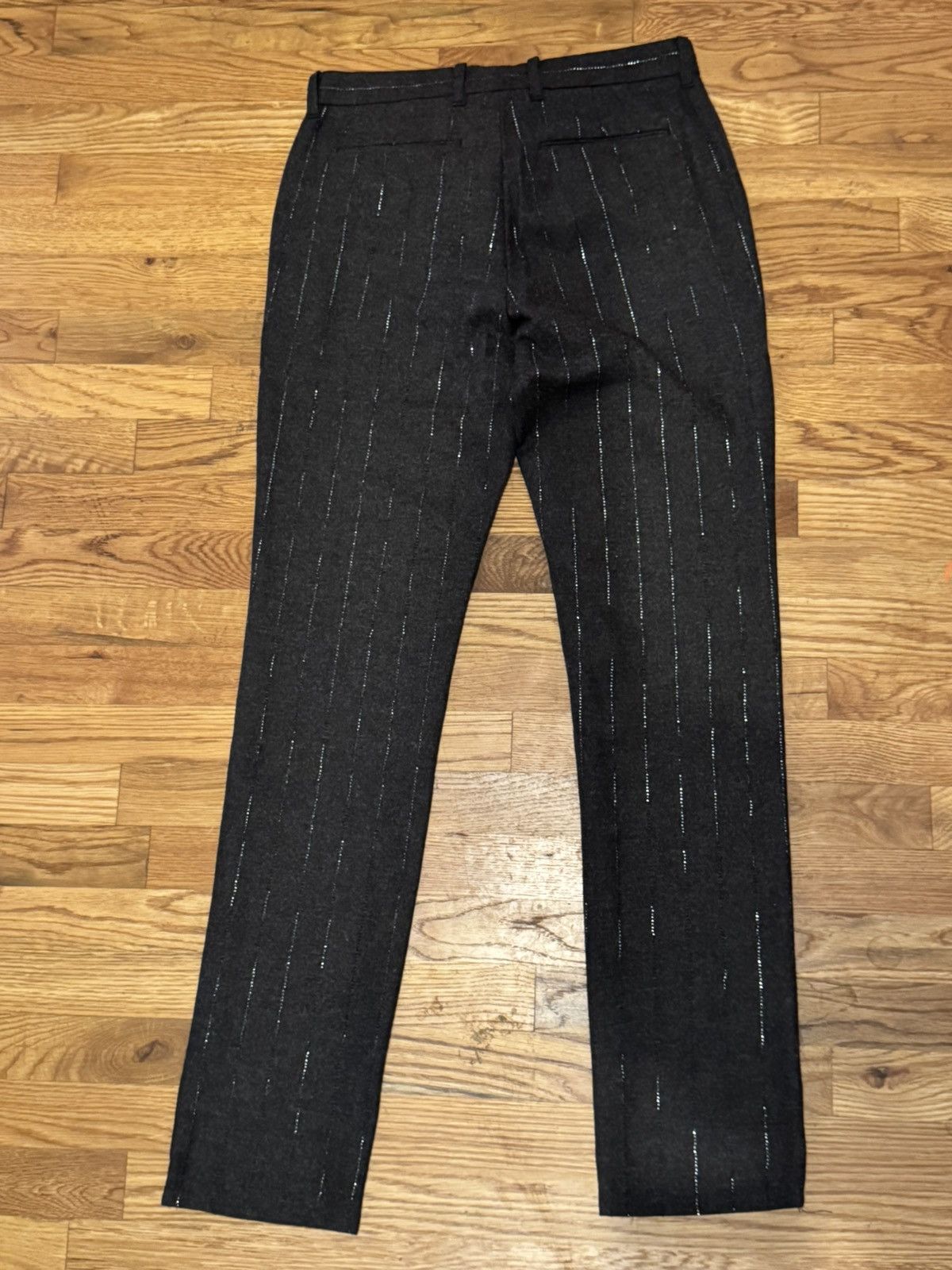 John Varvatos John Varvatos Wool Trousers Shiny Pinstripe 30x33 Size US 30 / EU 46 - 2 Thumbnail