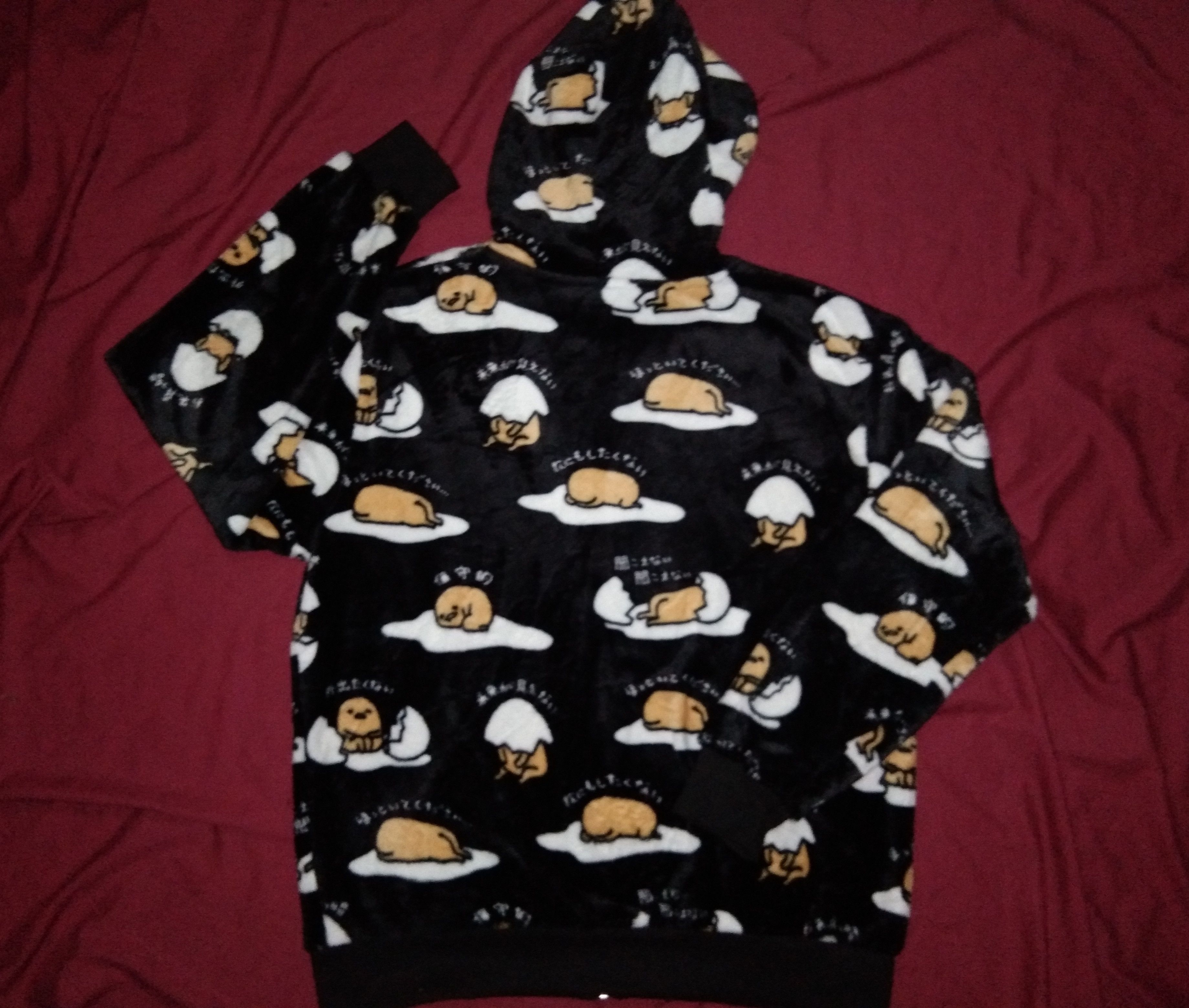 Japanese Brand 🍳Sanrio Gudetama fleece hoodie AOP anime kawaii cartoon Size US L / EU 52-54 / 3 - 2 Thumbnail