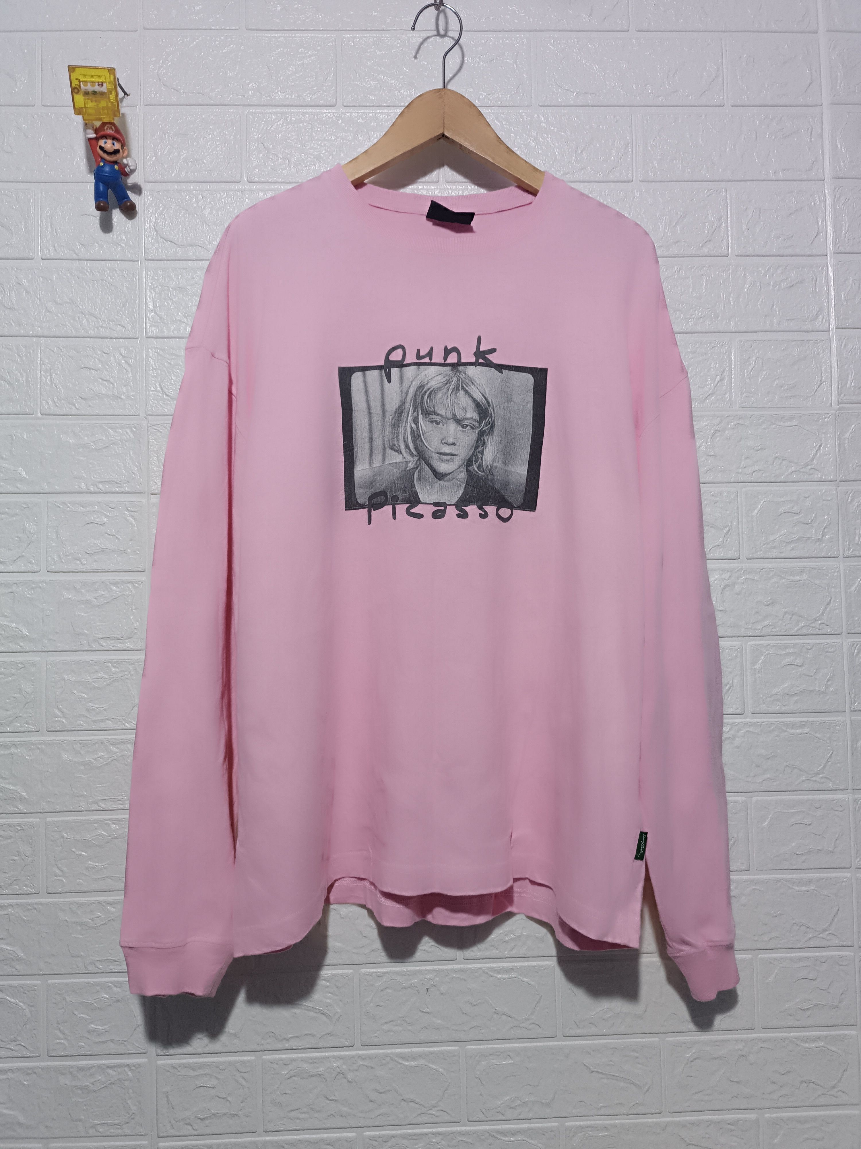 Japanese Brand Larry Clark Punk Picasso Pink Boxy Fit Long Sleeve Tee M Size US M / EU 48-50 / 2 - 1 Thumbnail