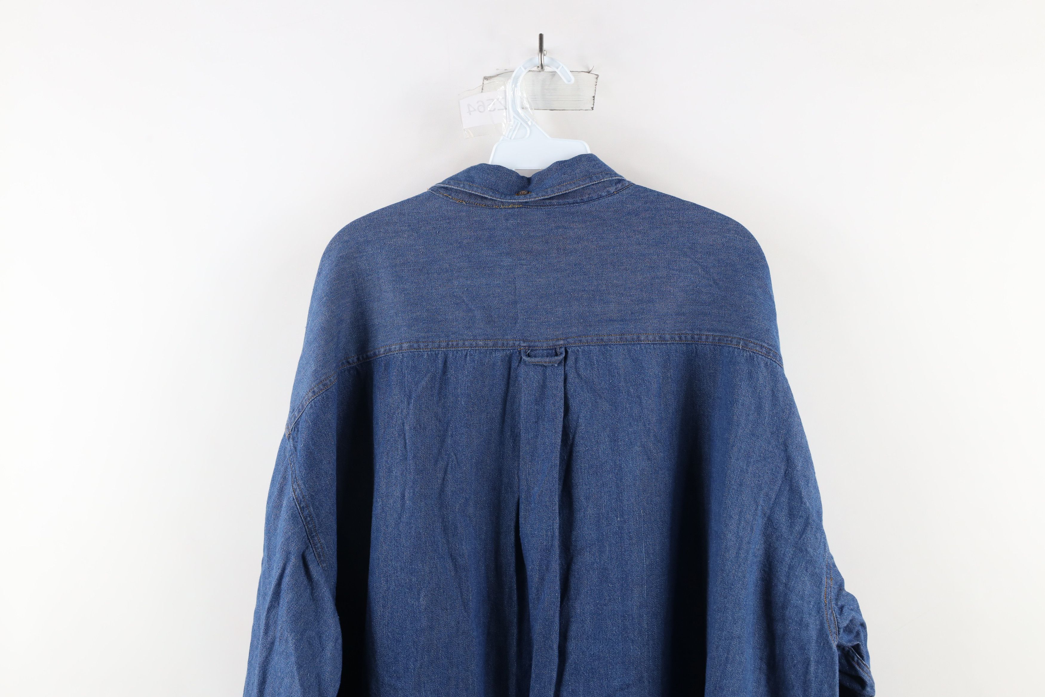 Vintage Vintage 90s Streetwear Denim Jean Button Down Shirt Blue Size US XXL / EU 58 / 5 - 11 Thumbnail