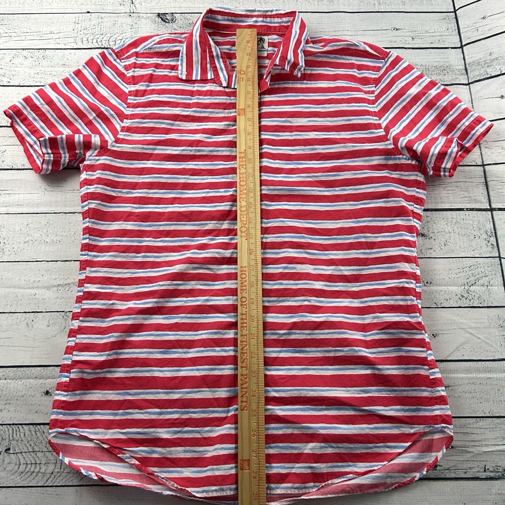 Bonobos Bonobos Slim Striped Short Sleeve Button Front Shirt Men's L Pink Size US L / EU 52-54 / 3 - 3 Thumbnail