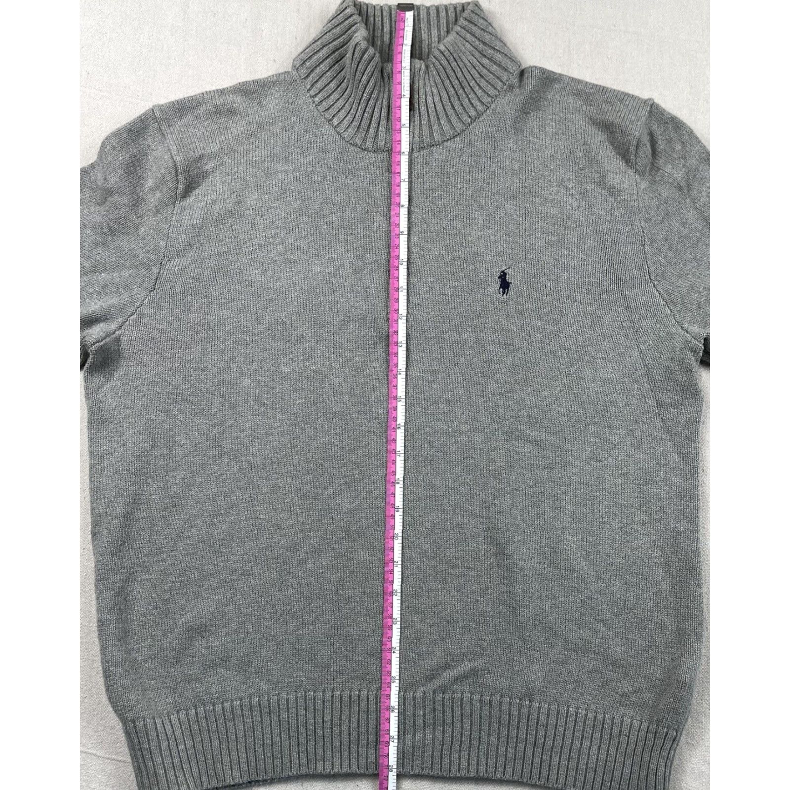 Polo Ralph Lauren Polo Ralph Lauren Sweater Shirt Mens L Gray 1/4 Zip Pullover Mock neck Long Sleeve Ski Classic Logo Size US L / EU 52-54 / 3 - 6 Thumbnail