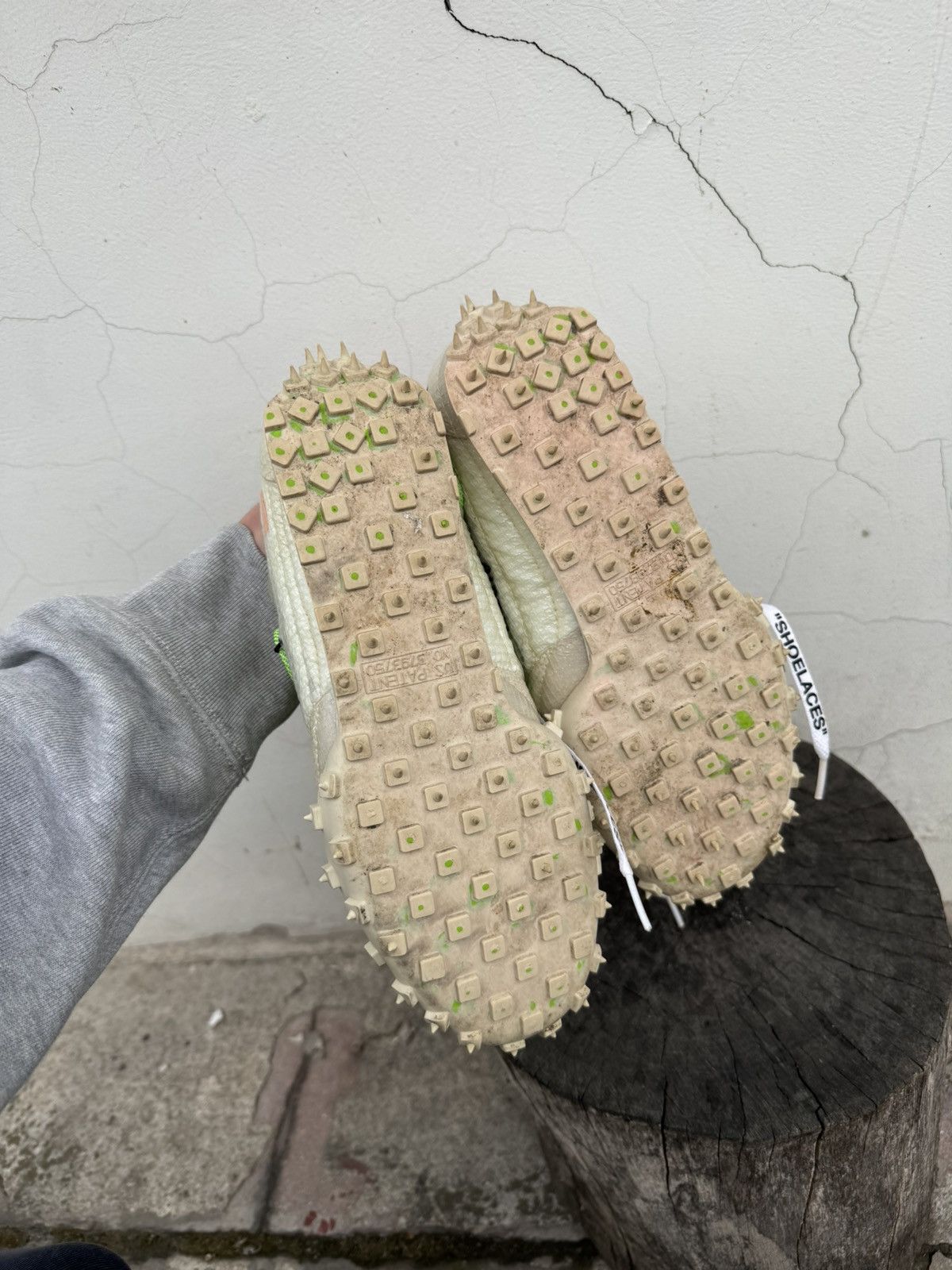 Nike × Off-White Nike Waffle Racer X Off-White White Electric Green Size US 7 / EU 40 - 9 Thumbnail