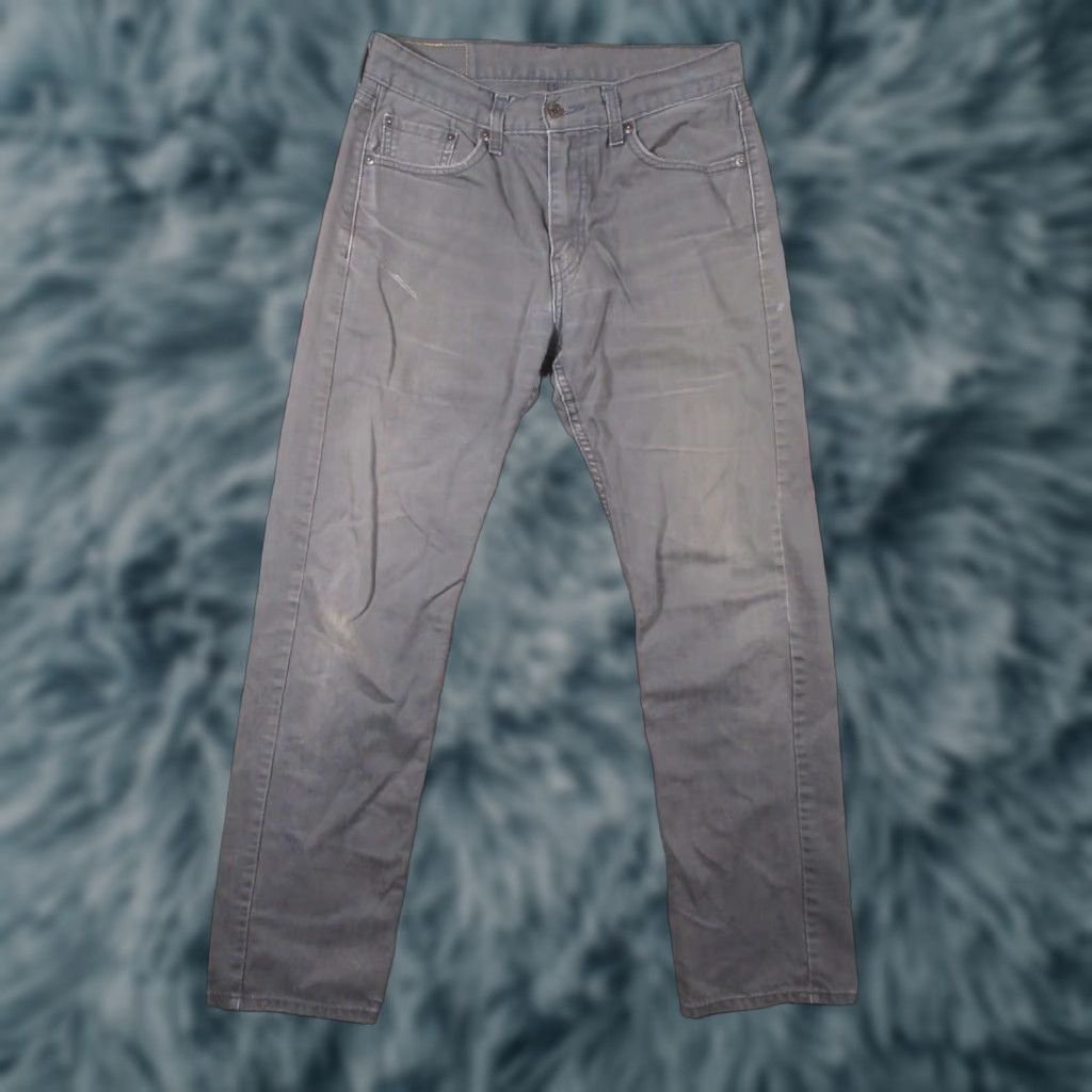 Levi's Levi's 505 Jeans Mens 30x32 Gray Denim Regular Fit Straight Leg Regular Waist Zip Closure 5-Pocket Distressed Comfortable Cotton Leather Logo Accent Size US 30 / EU 46 - 1 Thumbnail