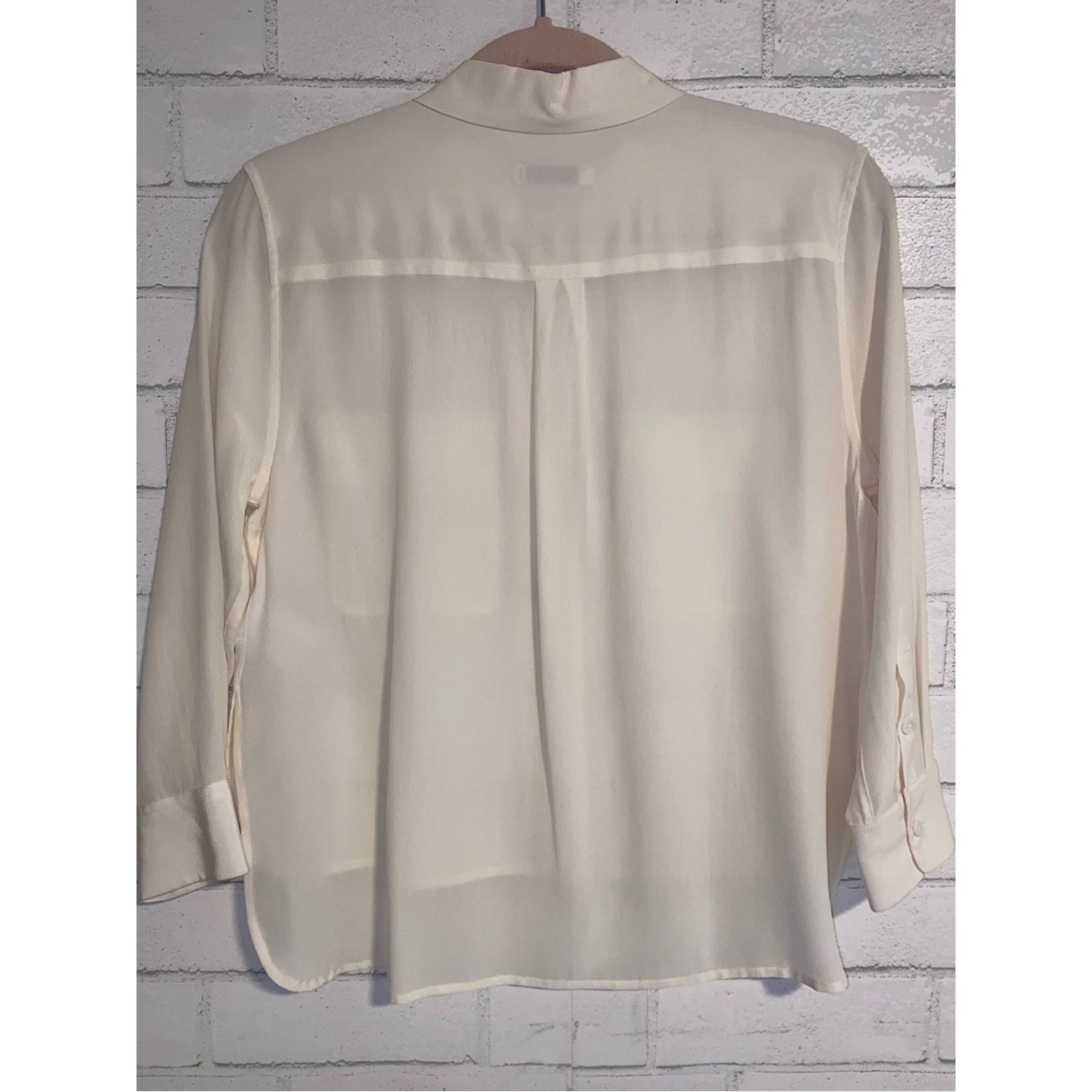 Equipment Equipment Femme $250 100% Silk Ivory Cream Blouse Crop XS Size XS / US 0-2 / IT 36-38 - 9 Thumbnail