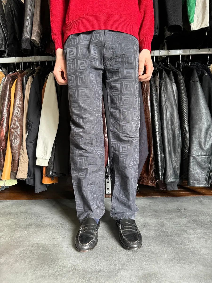 Versace 2000s Versace Black Flicker Shadow Pants Size US 32 / EU 48 - 2 Thumbnail