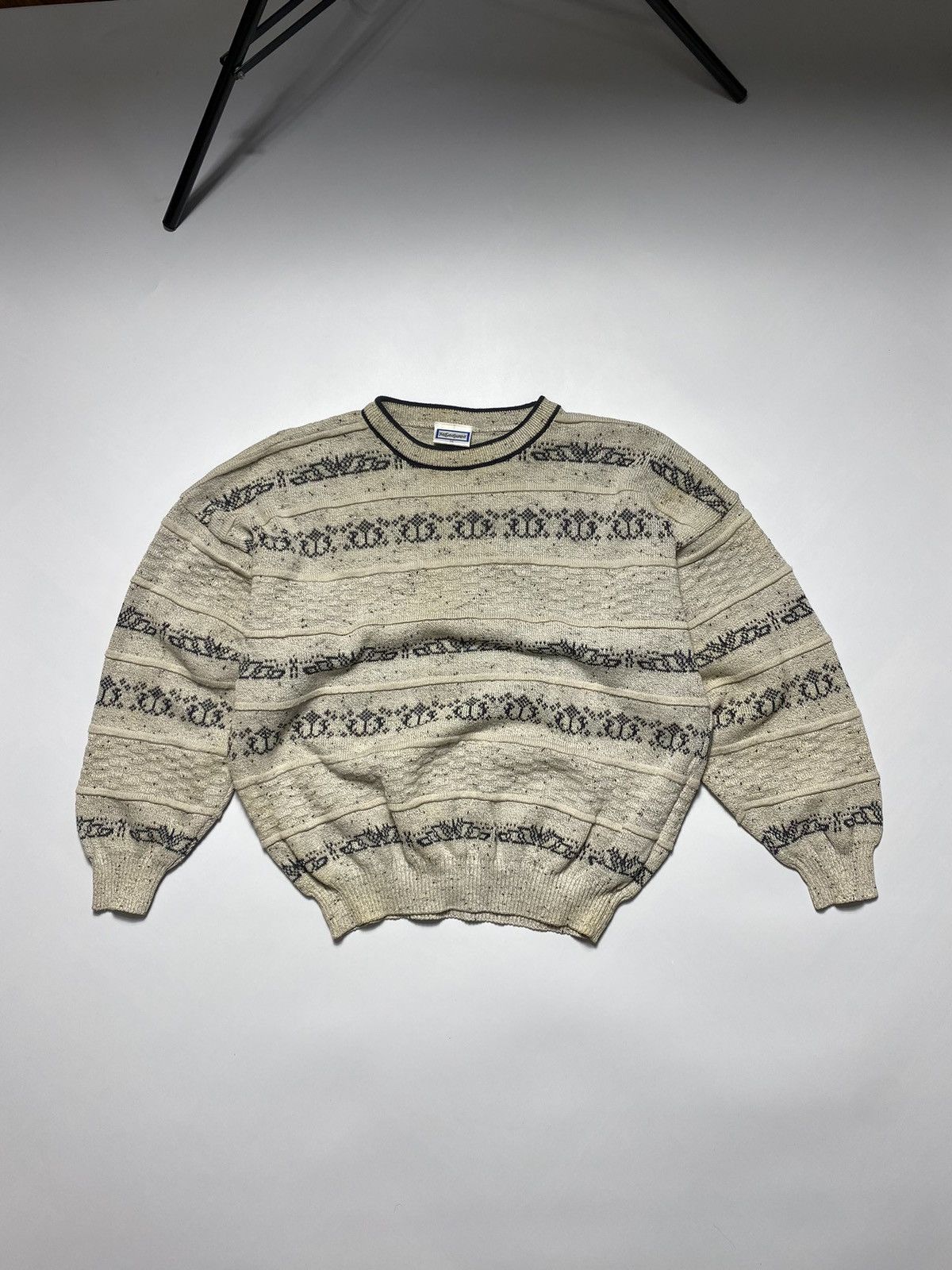 Vintage × Yves Saint Laurent 90s YSL texture Sweater Knitted Size US M / EU 48-50 / 2 - 1 Thumbnail