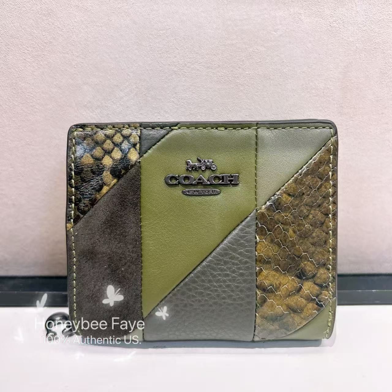 Coach Snap Wallet With Patchwork And Snake Print CCL77 Size ONE SIZE - 1 Thumbnail