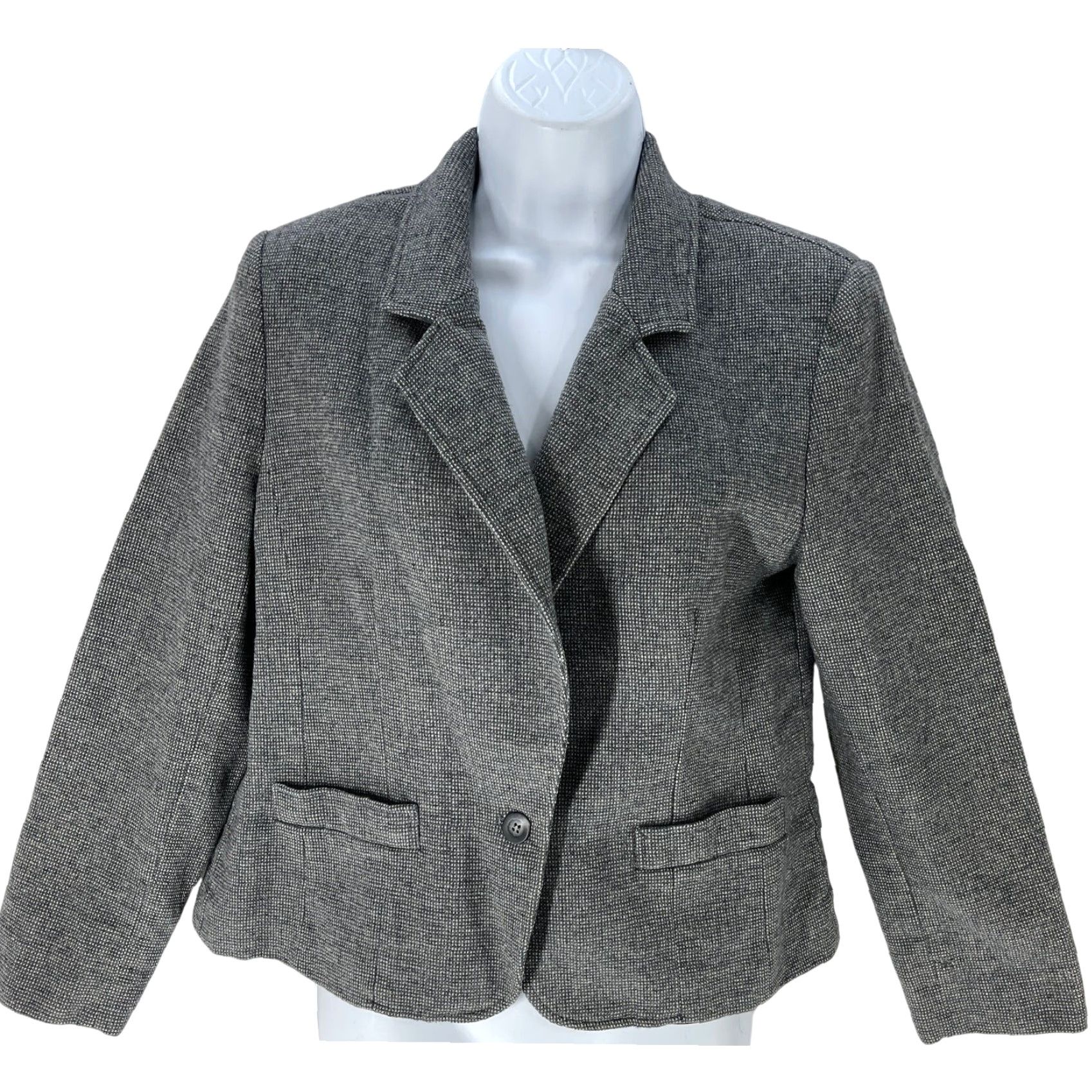 Pendleton VINTAGE Pendleton Blazer Jacket Womens 14 Gray 100% Wool Hole Shoulder Shirt Size XL / US 12-14 / IT 48-50 - 2 Thumbnail