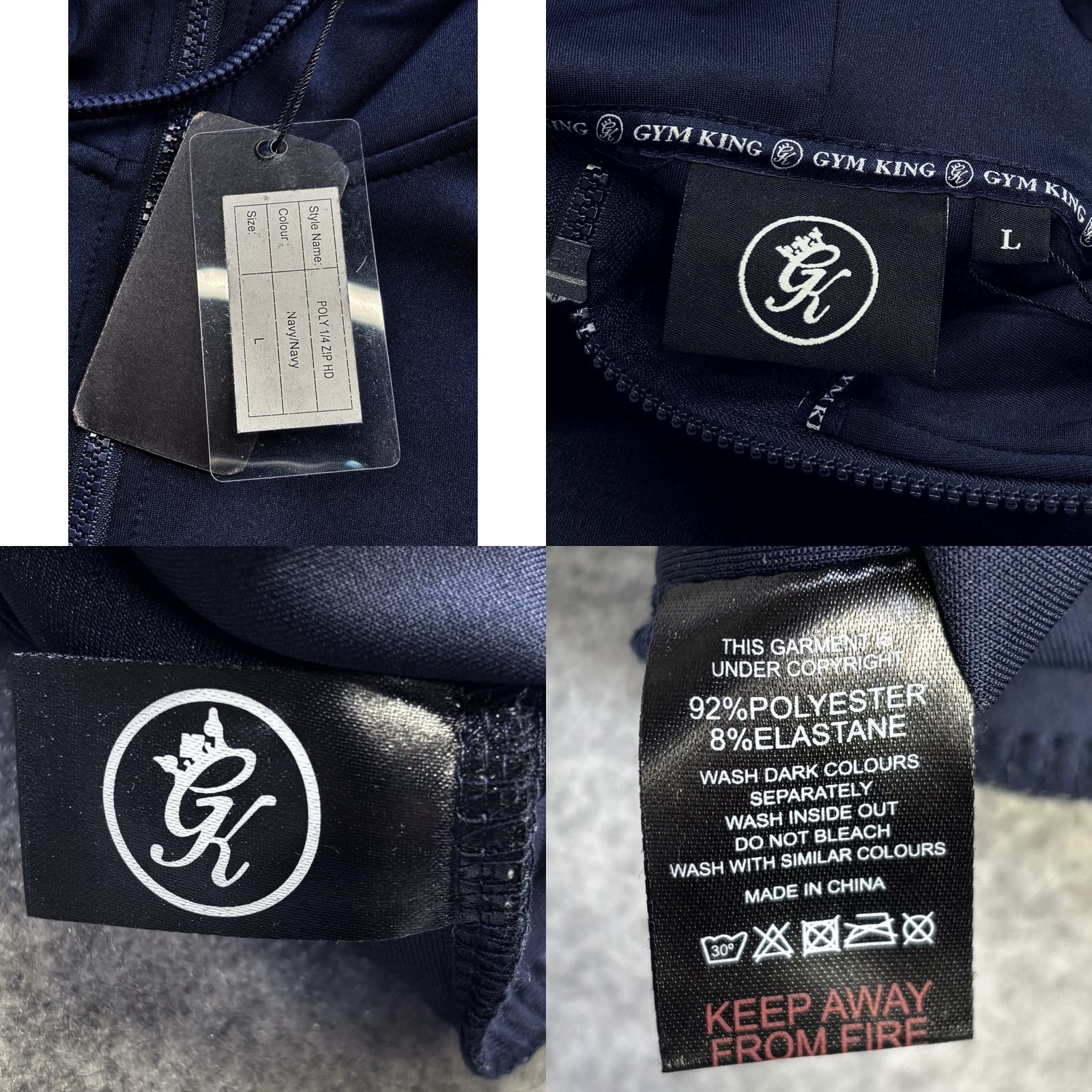Vintage Gym King Hoodie Large Mens Navy 1/4 Zip Poly Pullover BNWT New With Tags BNWT Mens Large Navy Pullover 1/4 Zip Hoodie Gym King Mens Wool? Size US L / EU 52-54 / 3 - 8 Thumbnail