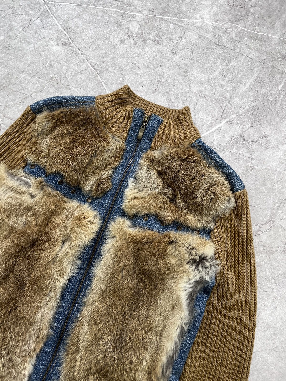 Hysteric Glamour × Vintage Vintage fur diesel style zip cotton sweater hood Size S / US 4 / IT 40 - 4 Thumbnail