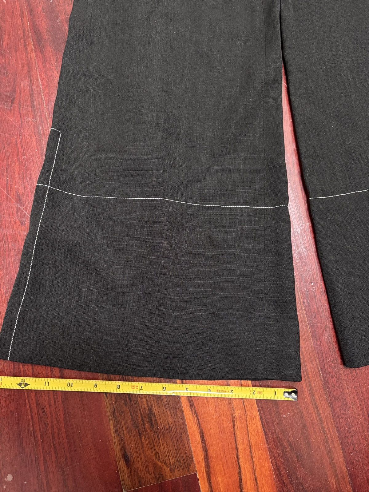 Celine Céline Black Wide Leg Philo Era Rare Avant-Garde Pants Size 27" / US 4 / IT 40 - 5 Thumbnail
