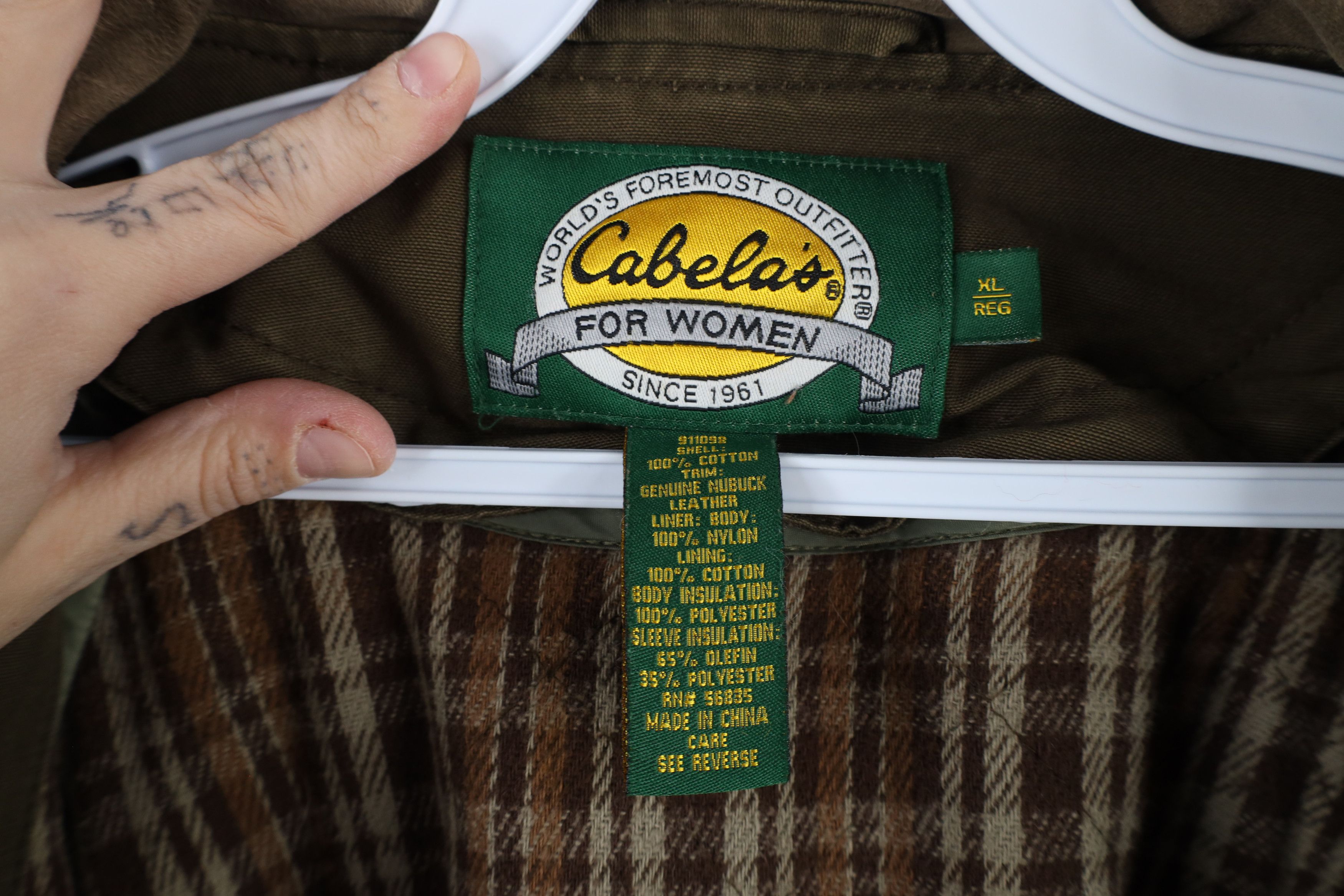 Cabelas × Vintage Vintage 90s Cabelas Lined Heavy Canvas Duster Jacket Green Size XL / US 12-14 / IT 48-50 - 10 Thumbnail