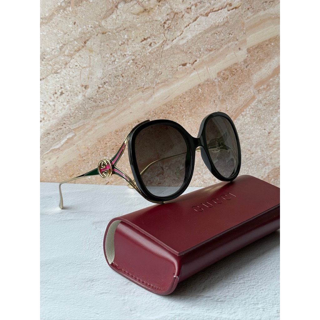 Gucci NEW Gucci GG0226SK Black Oval Oversized Sunglasses Size ONE SIZE - 3 Thumbnail