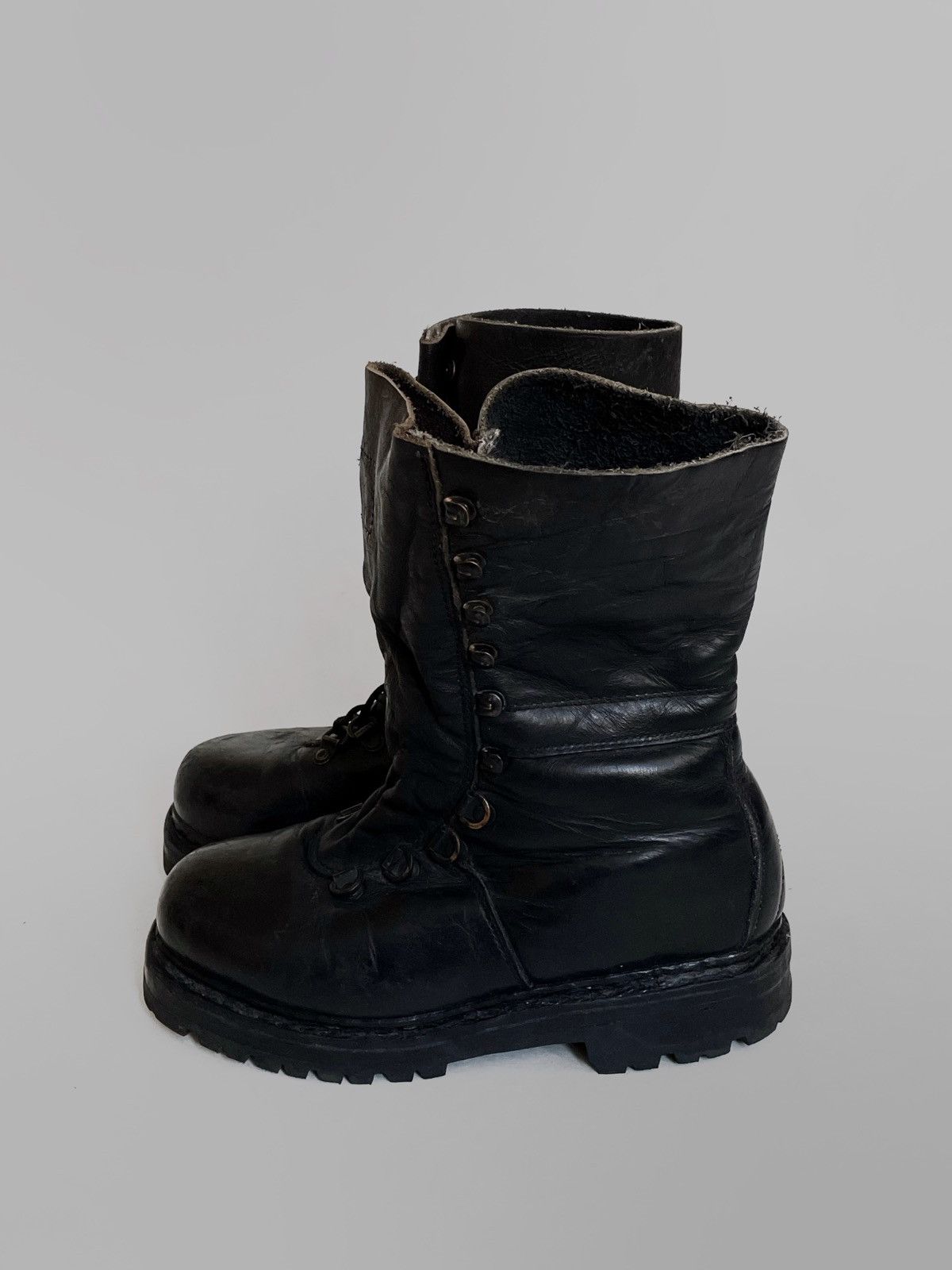 Other Heereseicentum Austrian hard leather boots 90s Size US 6.5 / EU 39-40 - 4 Thumbnail