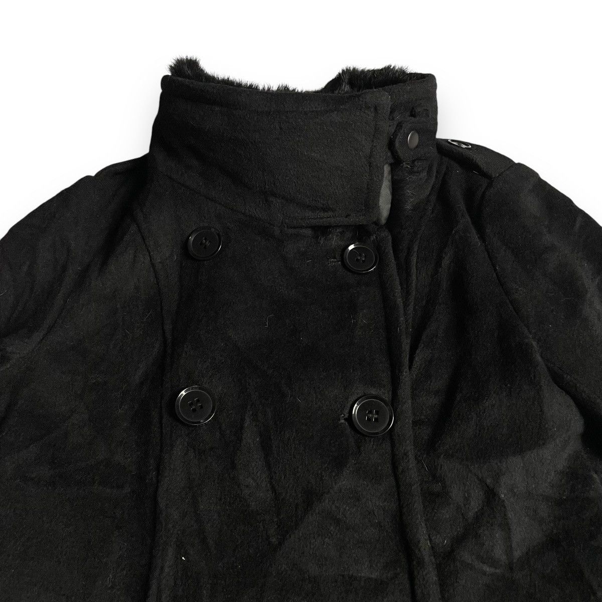 If Six Was Nine × Japanese Brand × Le Grande Bleu (L.G.B.) 🇯🇵 SPIRAL GIRL LINED FUR BUTTON UP WOOL HEAVY COAT JACKET Size S / US 4 / IT 40 - 6 Thumbnail