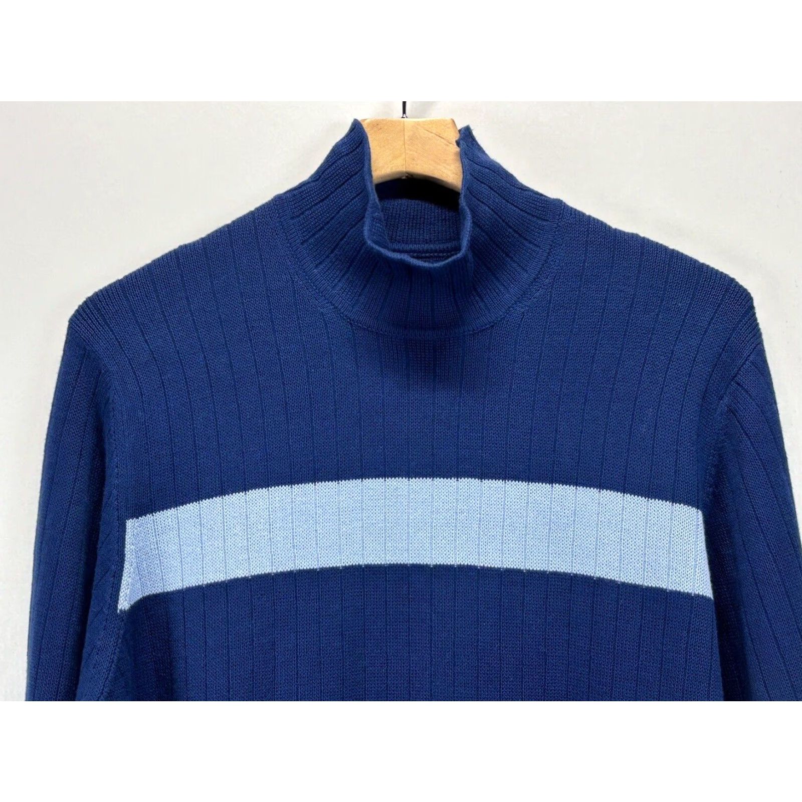 Abercrombie & Fitch VINTAGE Abercrombie & Fitch Sweater Mens XL Blue Striped Mock Turtleneck 90s Pullover Size US XL / EU 56 / 4 - 3 Thumbnail