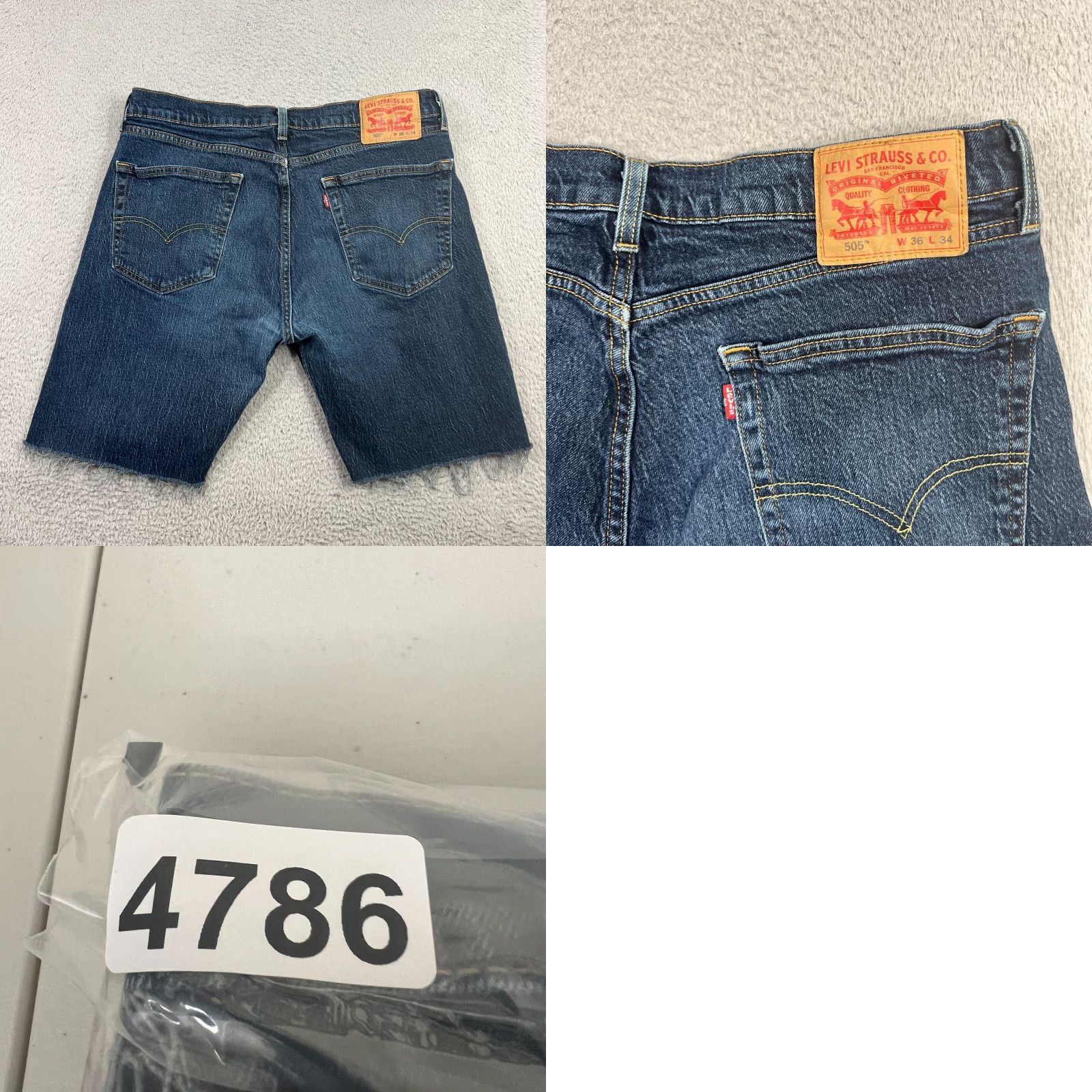 Levi's VINTAGE Levi's Bermuda Shorts 9" Distressed Denim Men 36 Dark Blue Casual Beach 90s Mens Size US 36 / EU 52 - 8 Thumbnail