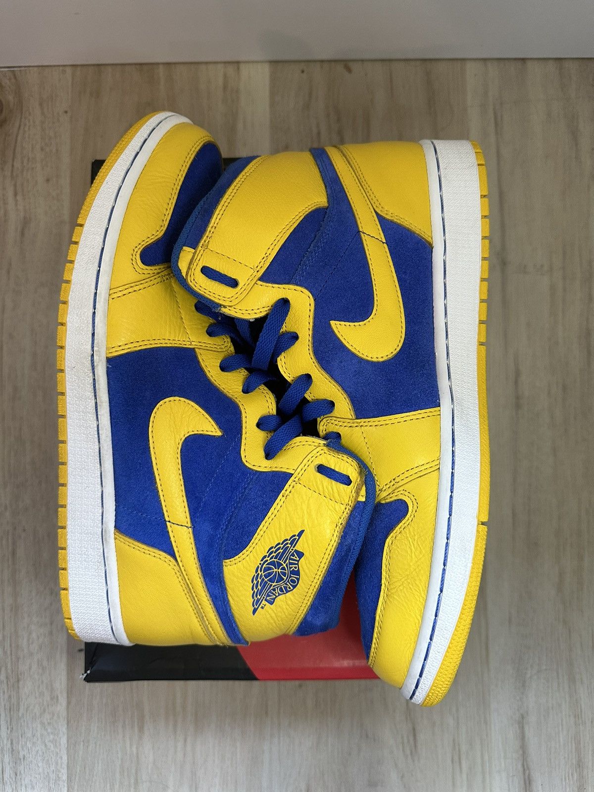 image of Jordan Brand 1 High OG ‘Laney’ Shoes in Yellow, Men's (Size 12)