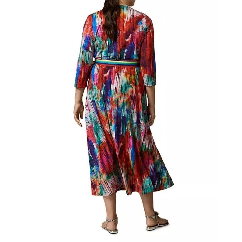 Marina Rinaldi Marina Rinaldi Ornare Wrap Dress multicolor stripe grosgrain Size XL / US 12-14 / IT 48-50 - 2 Thumbnail